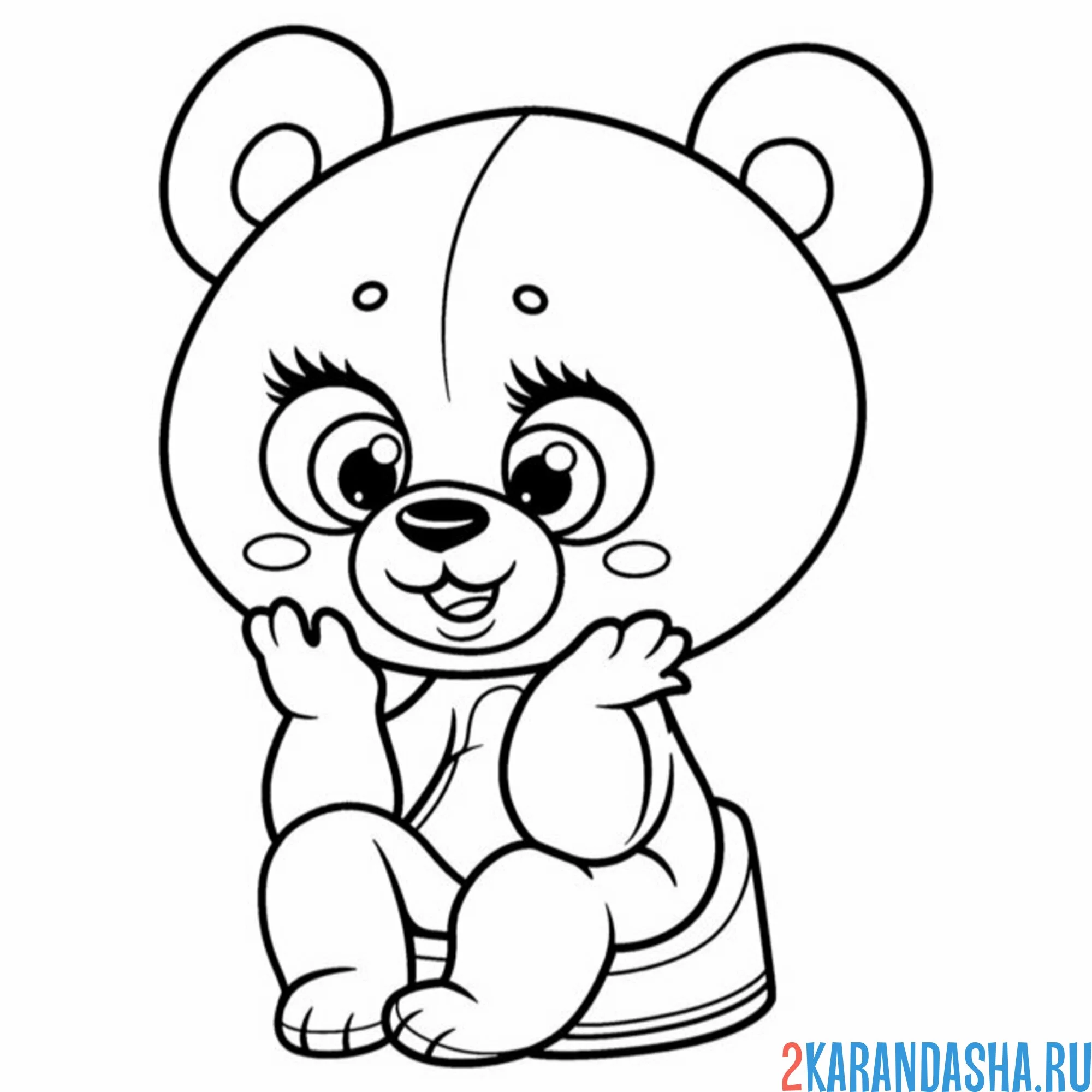 Раскраска плюшевый мишка на горшке