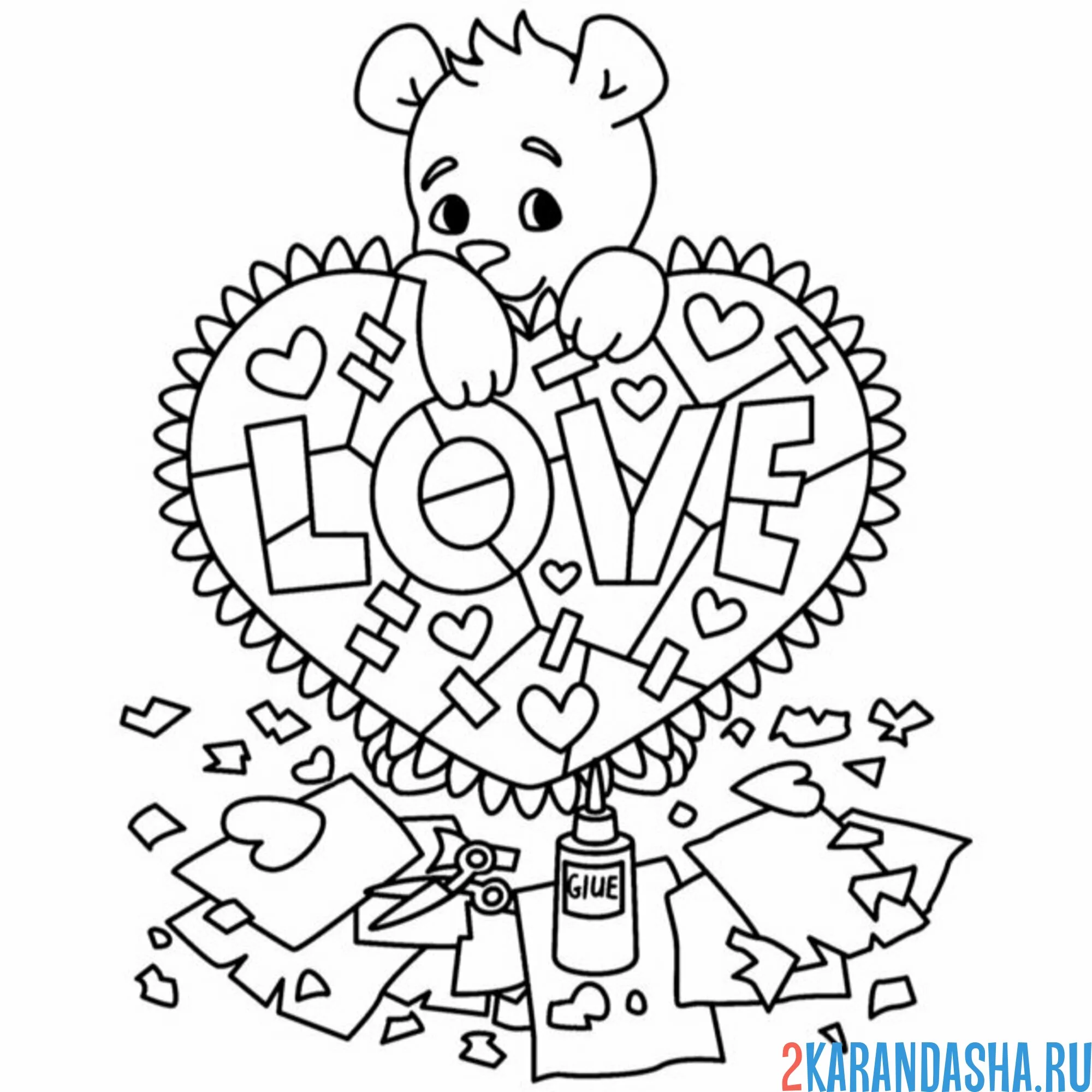 Раскраска мышка вырезал открытку