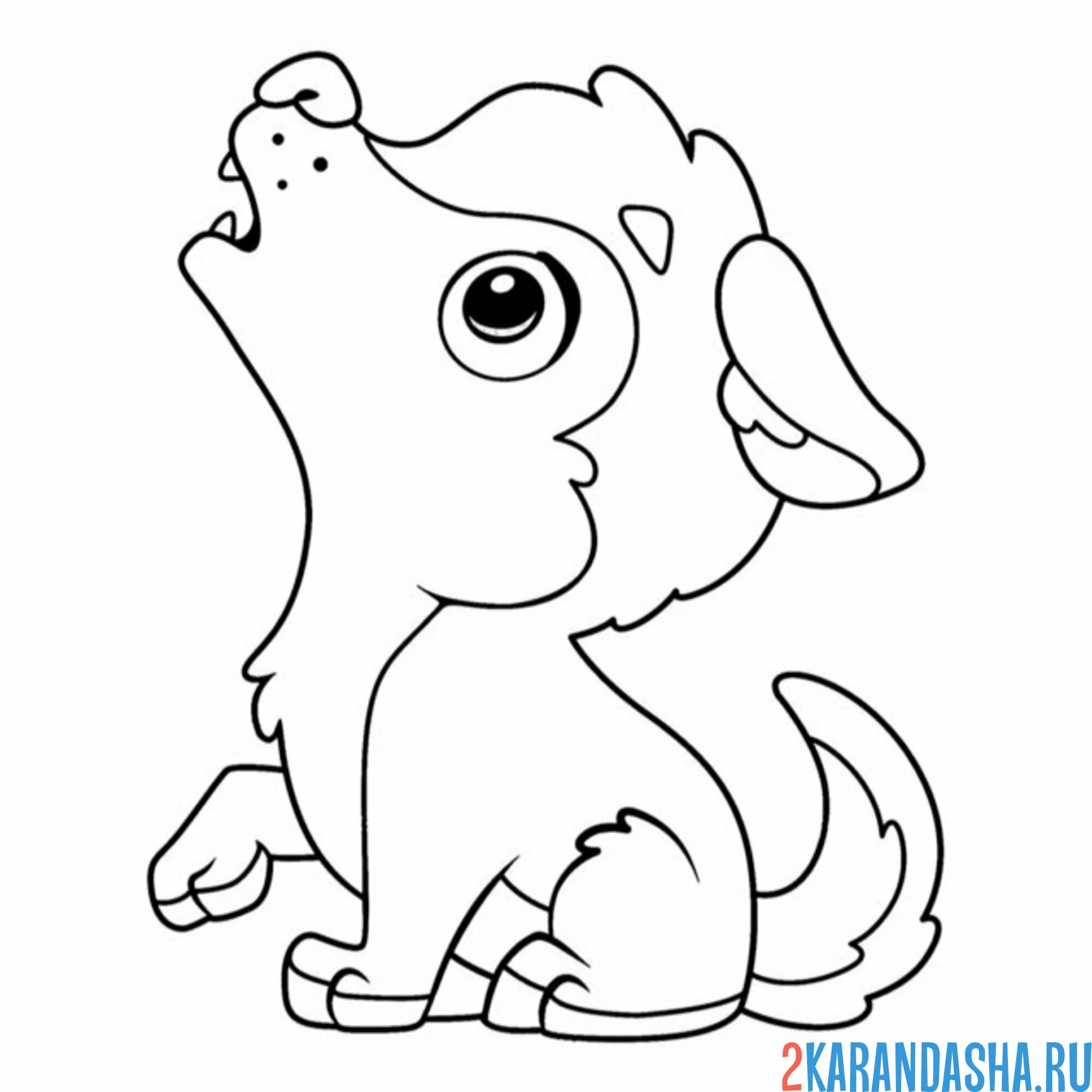 Раскраска волк учится выть