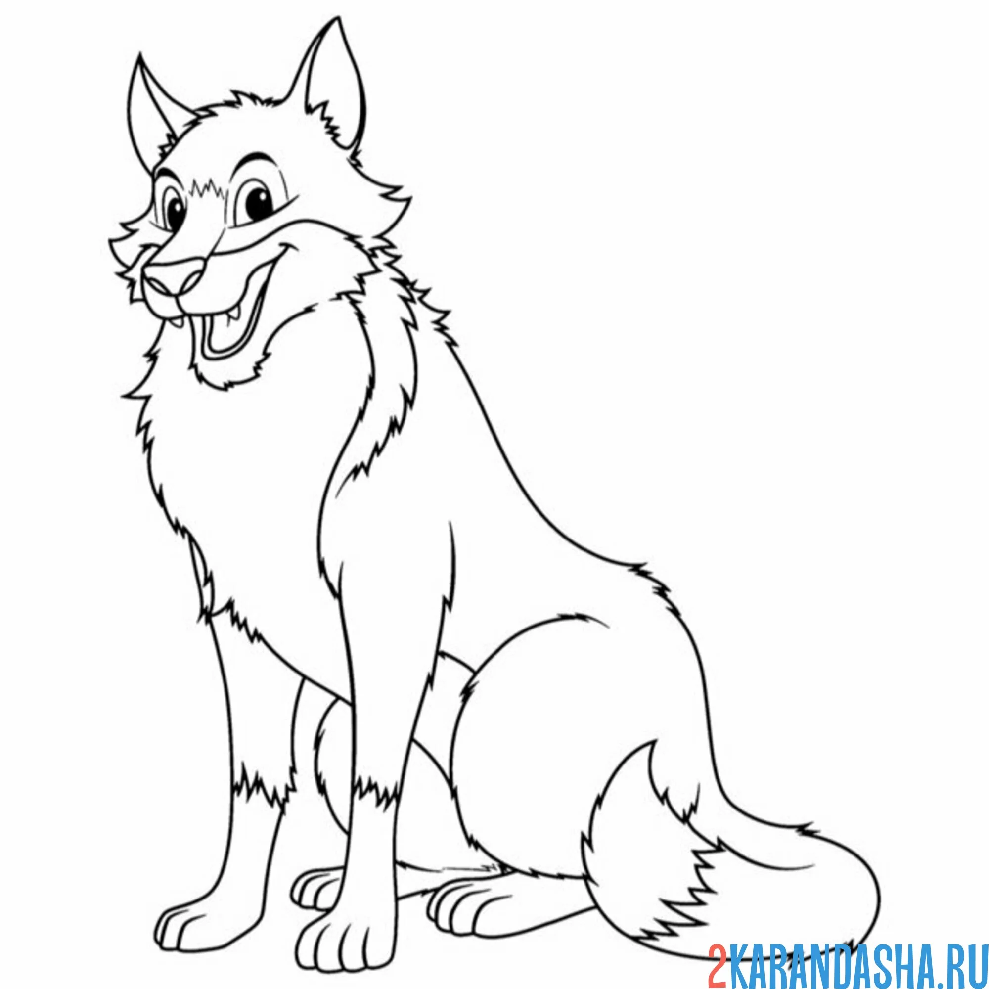Раскраска волк смеется