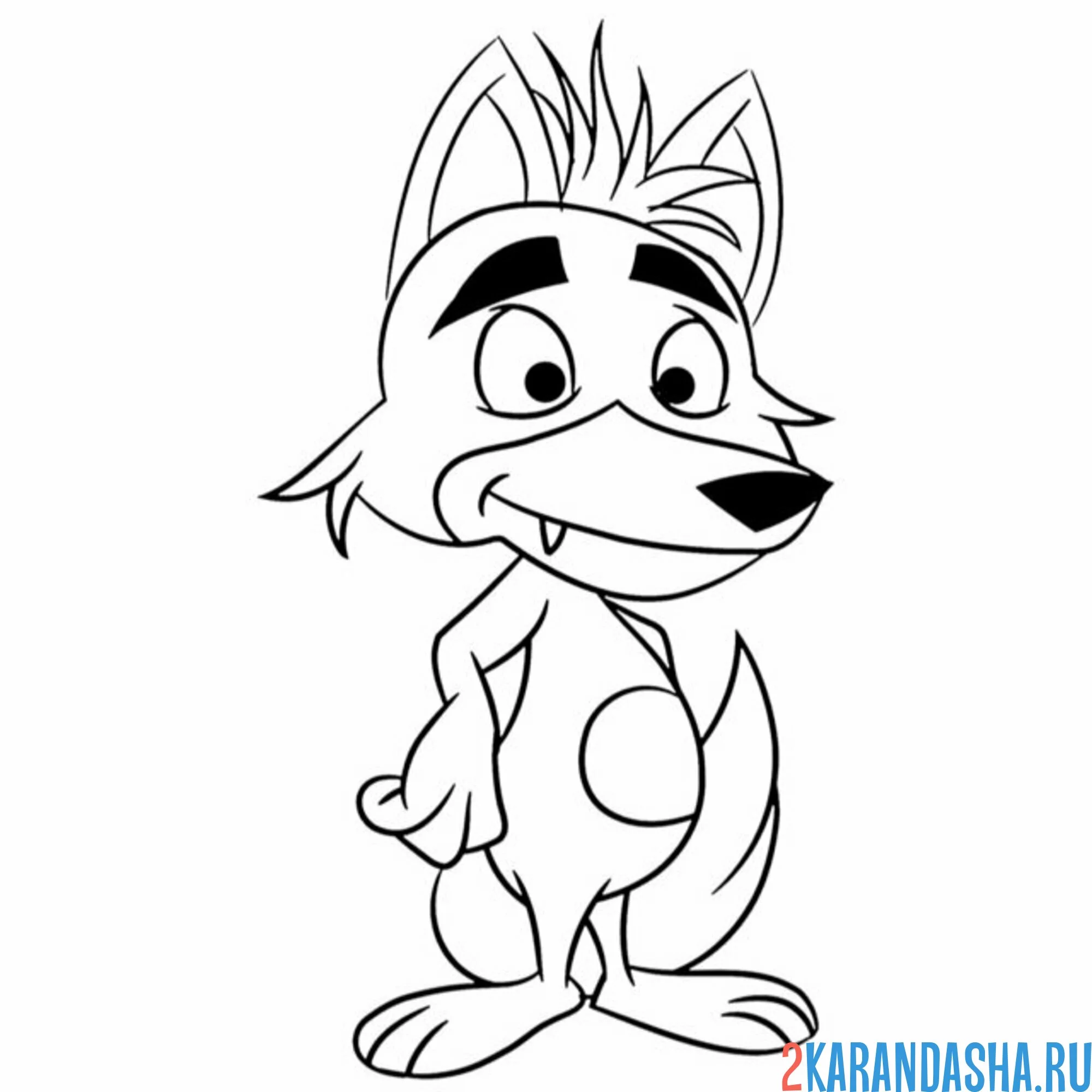 Раскраска волк персонаж