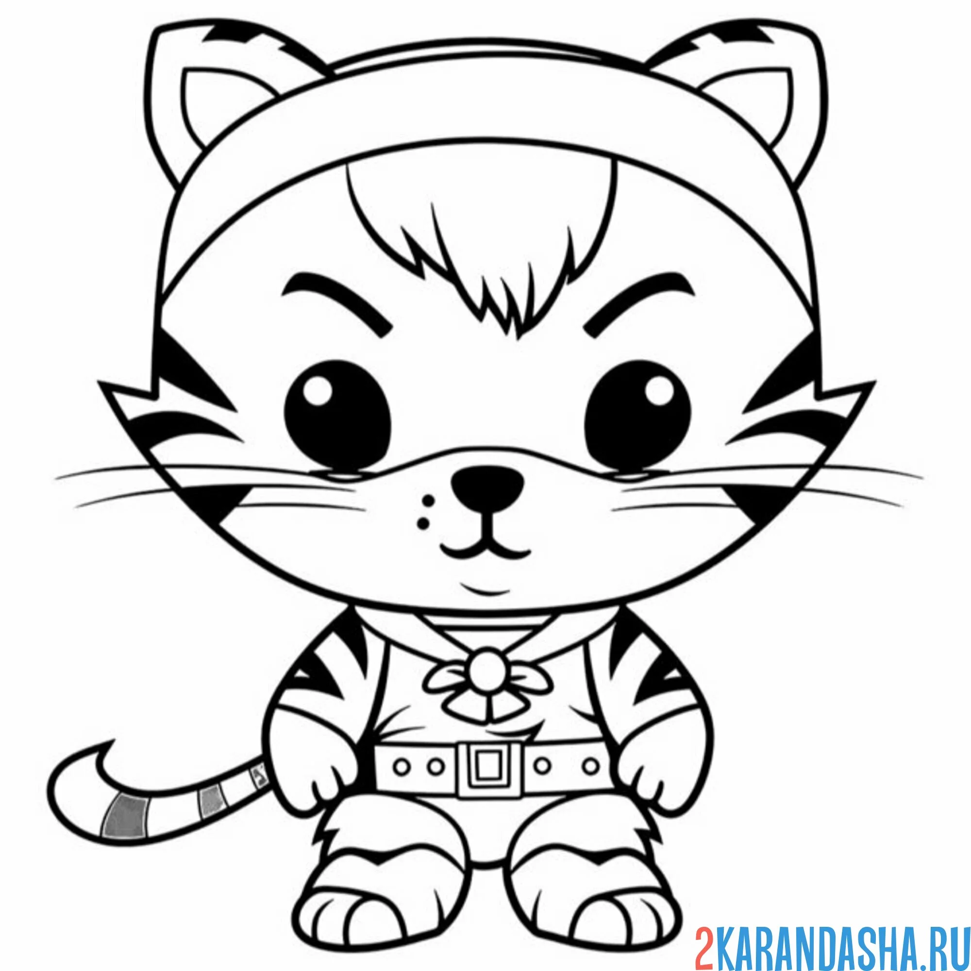 Раскраска тигр боец