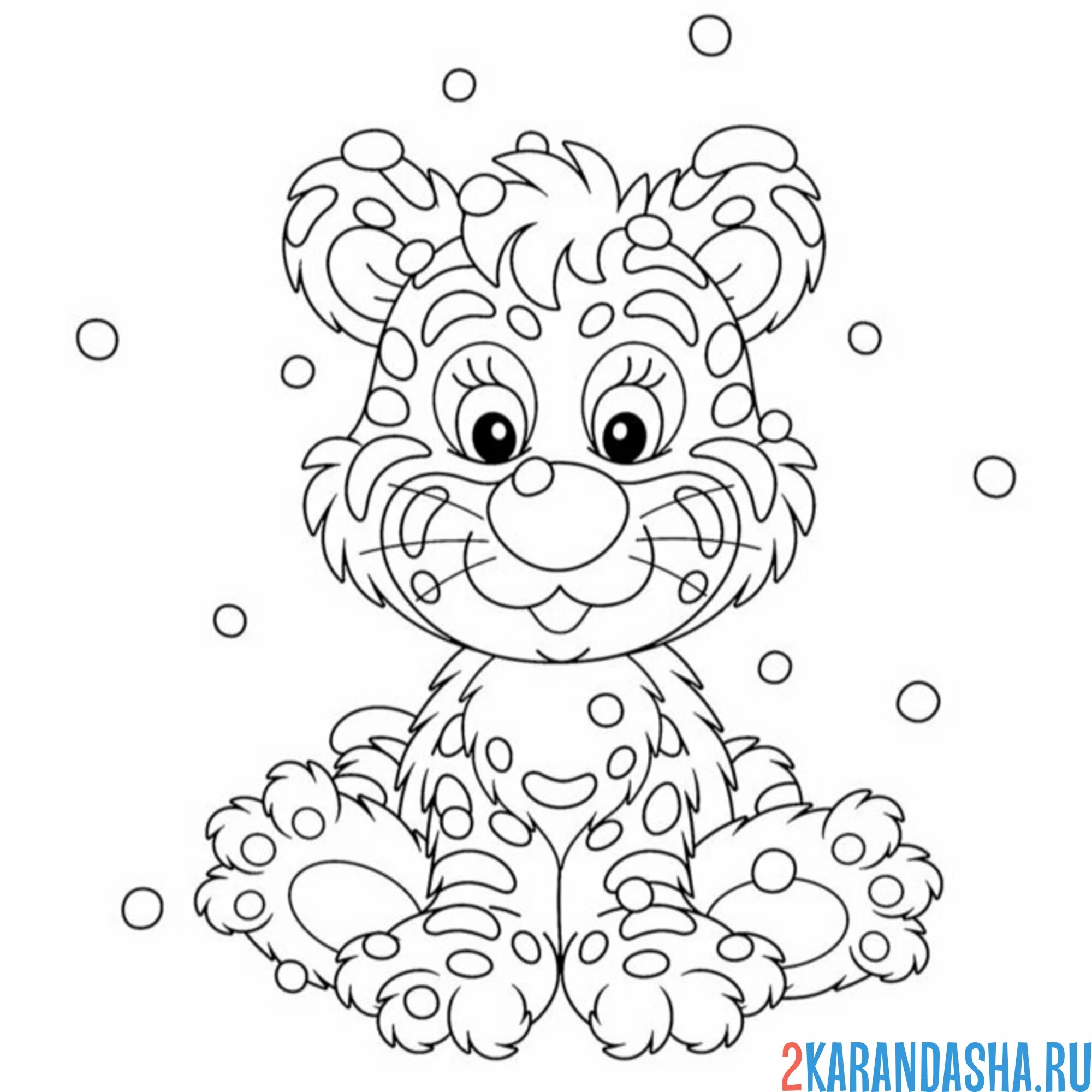 Раскраска амурский тигренок