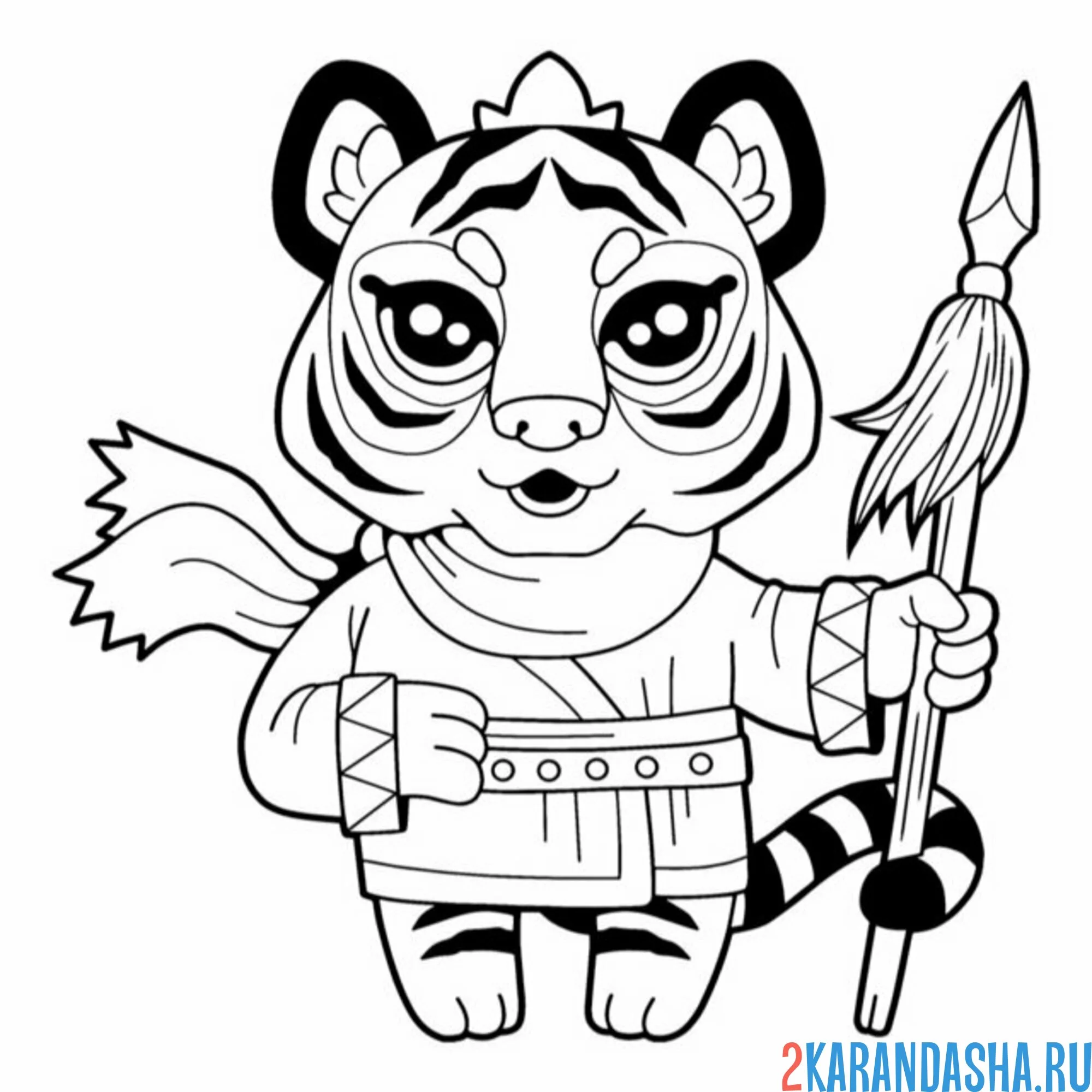 Раскраска тигр-охранник