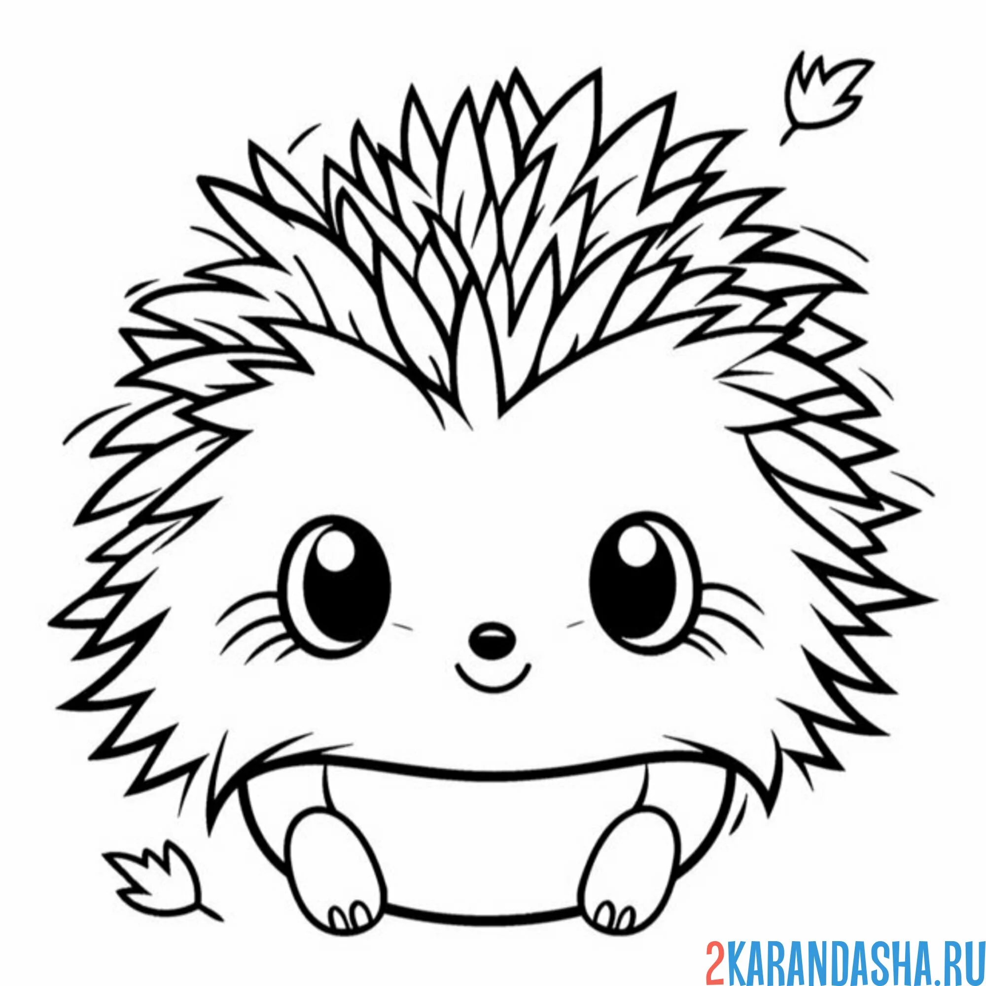 Раскраска ежик маленькие лапки
