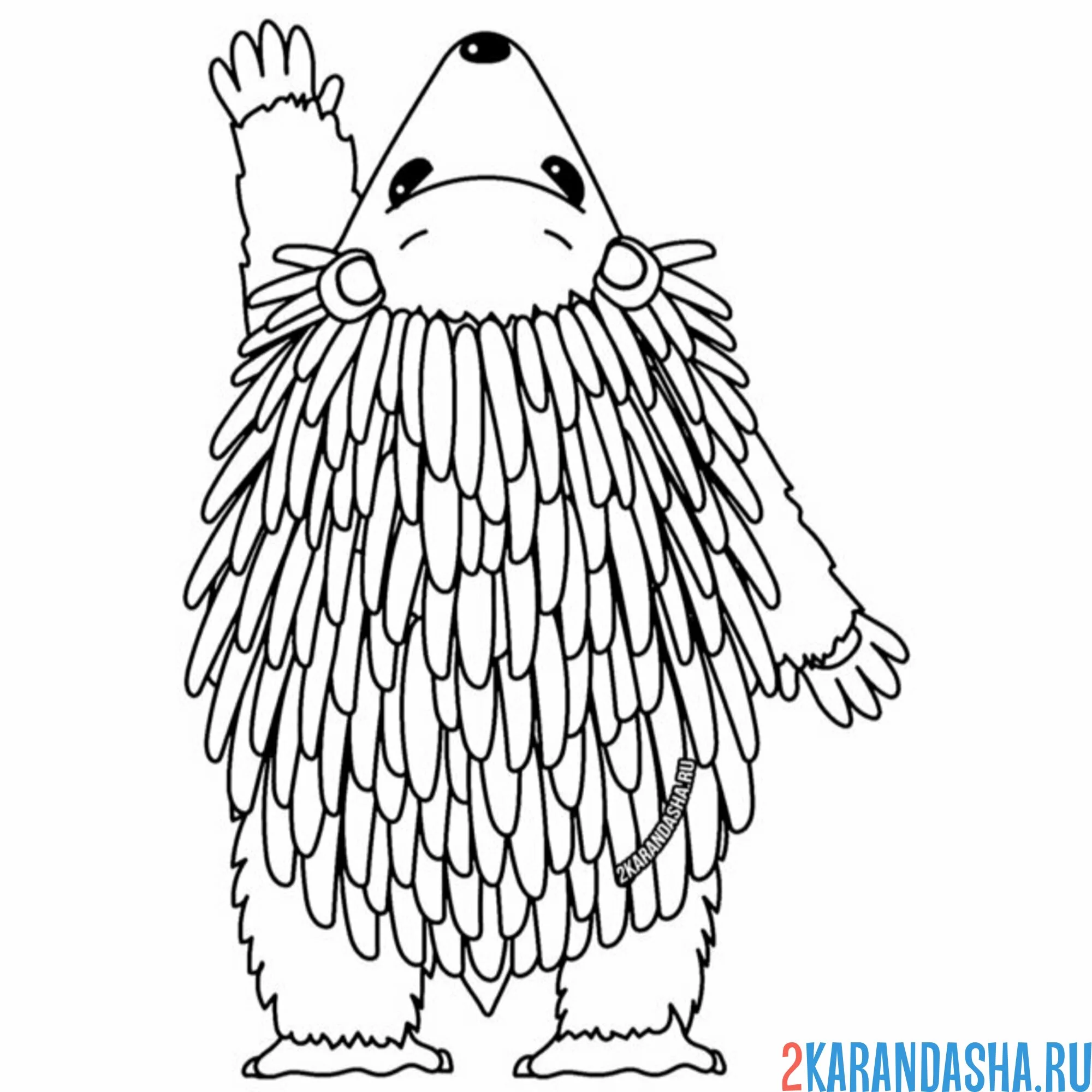 Раскраска ежик тянется