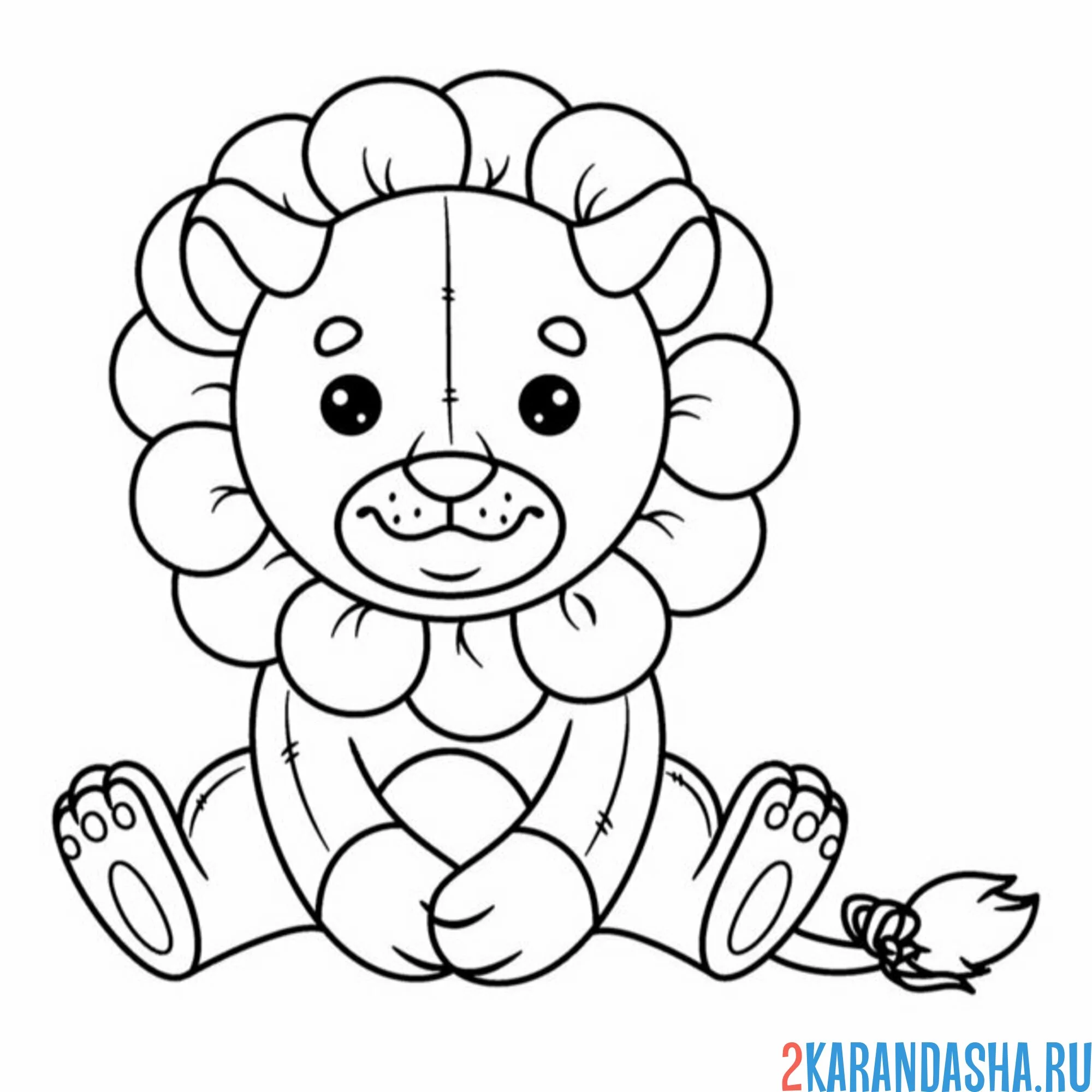 Раскраска лев-цветочек