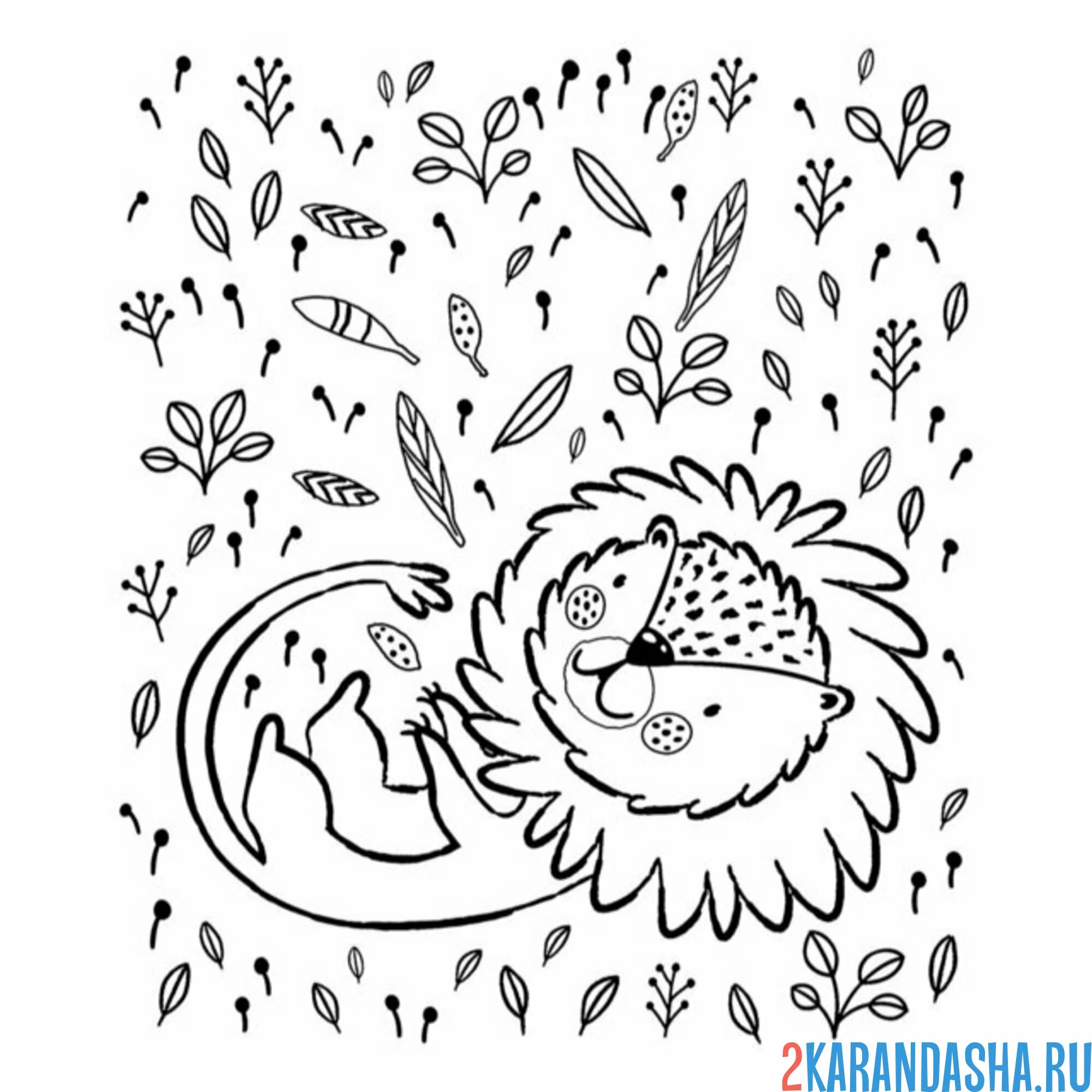 Раскраска лев играет с хвостом