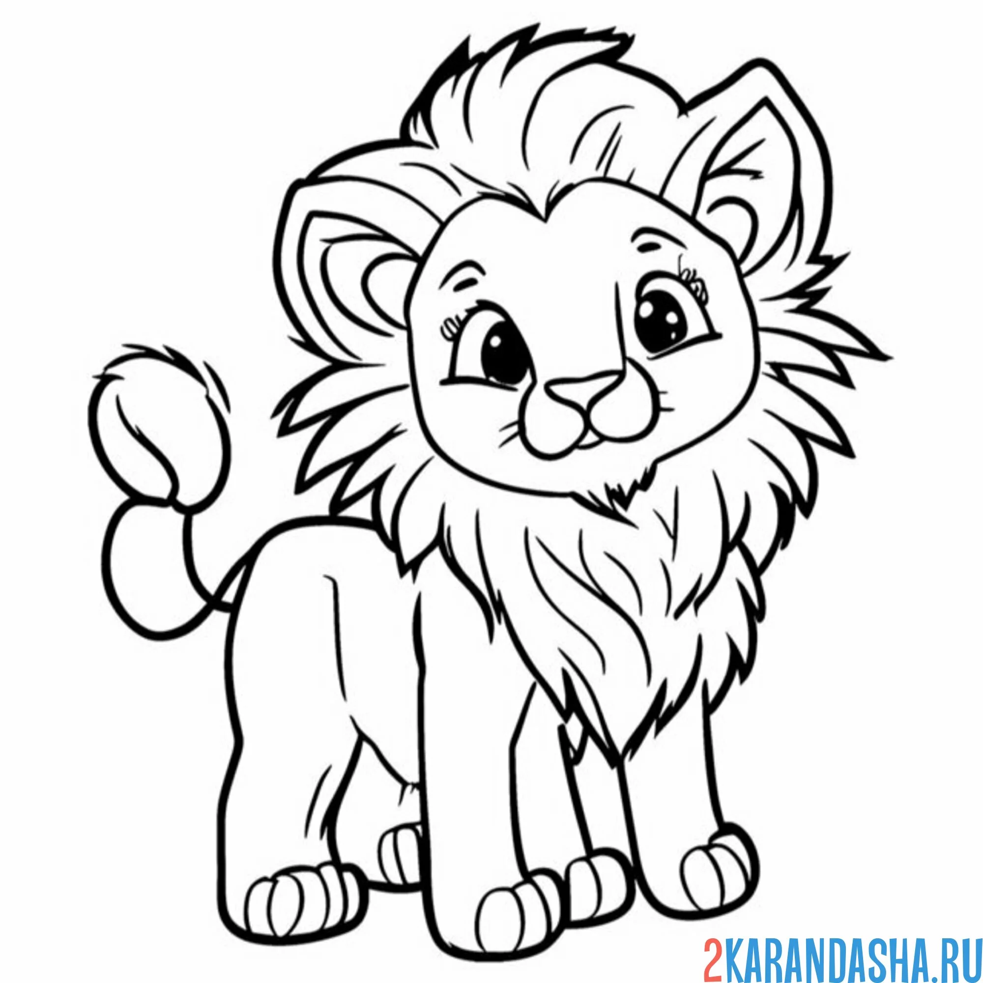 Раскраска необычный львенок