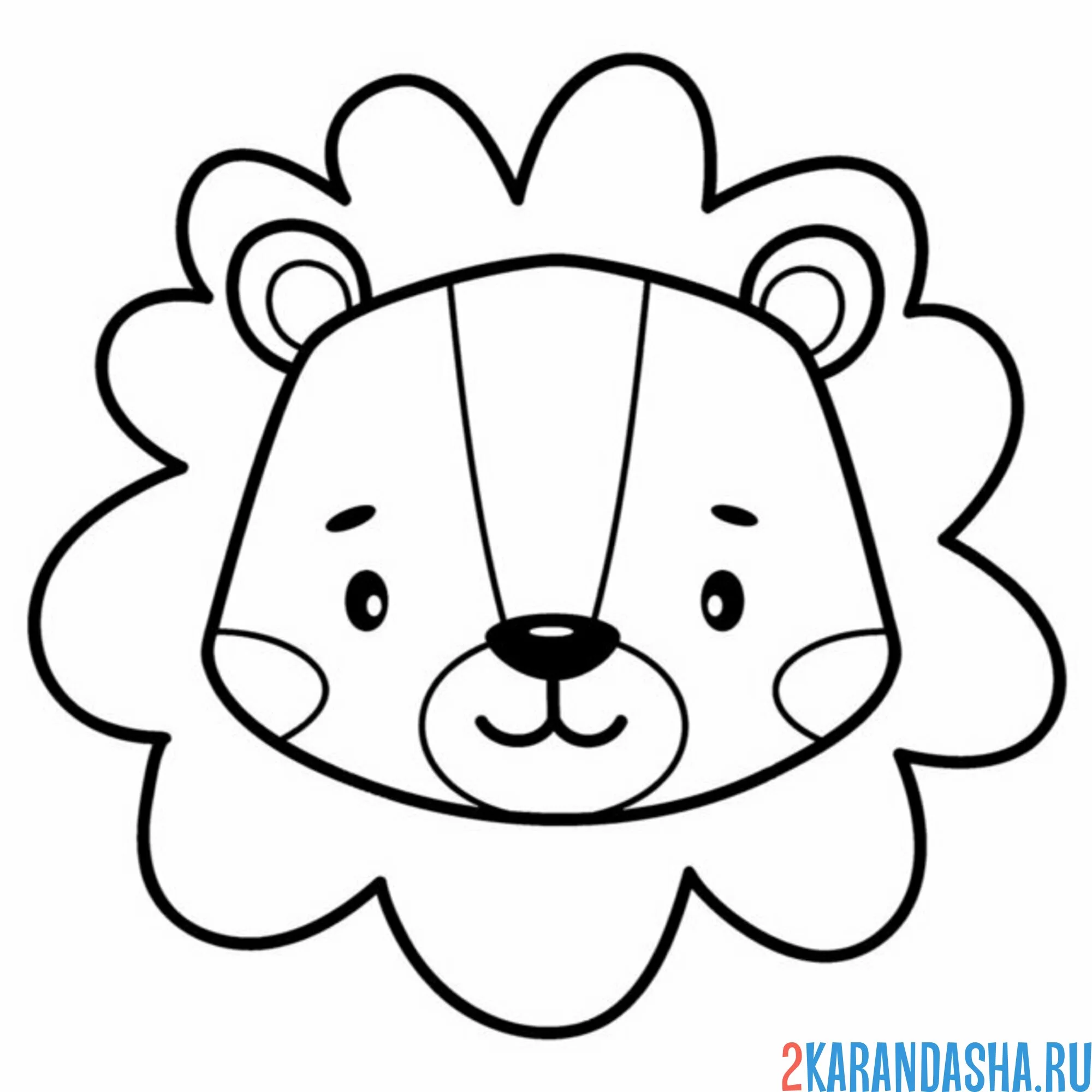 Раскраска голова льва маска