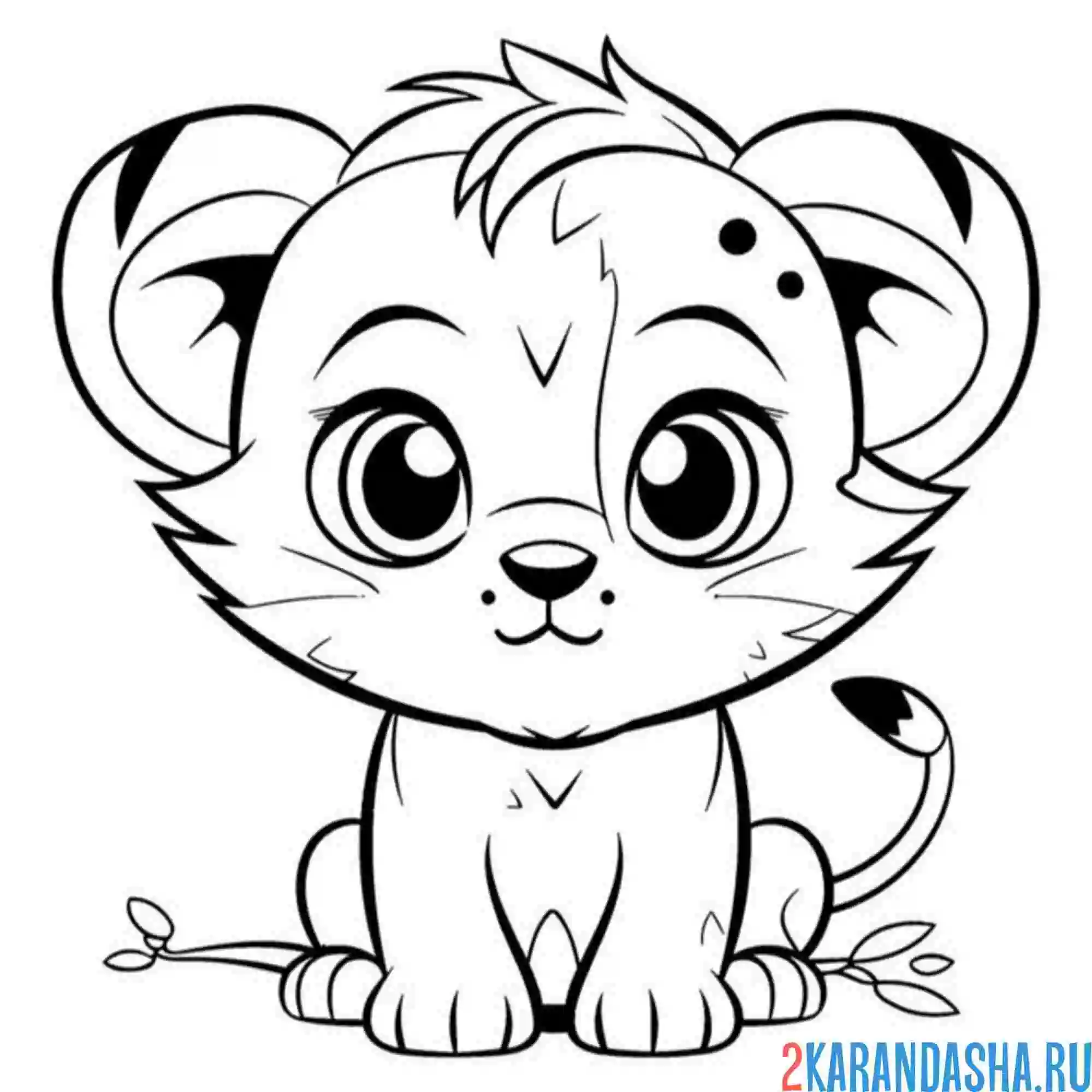 Раскраска львенок крошка