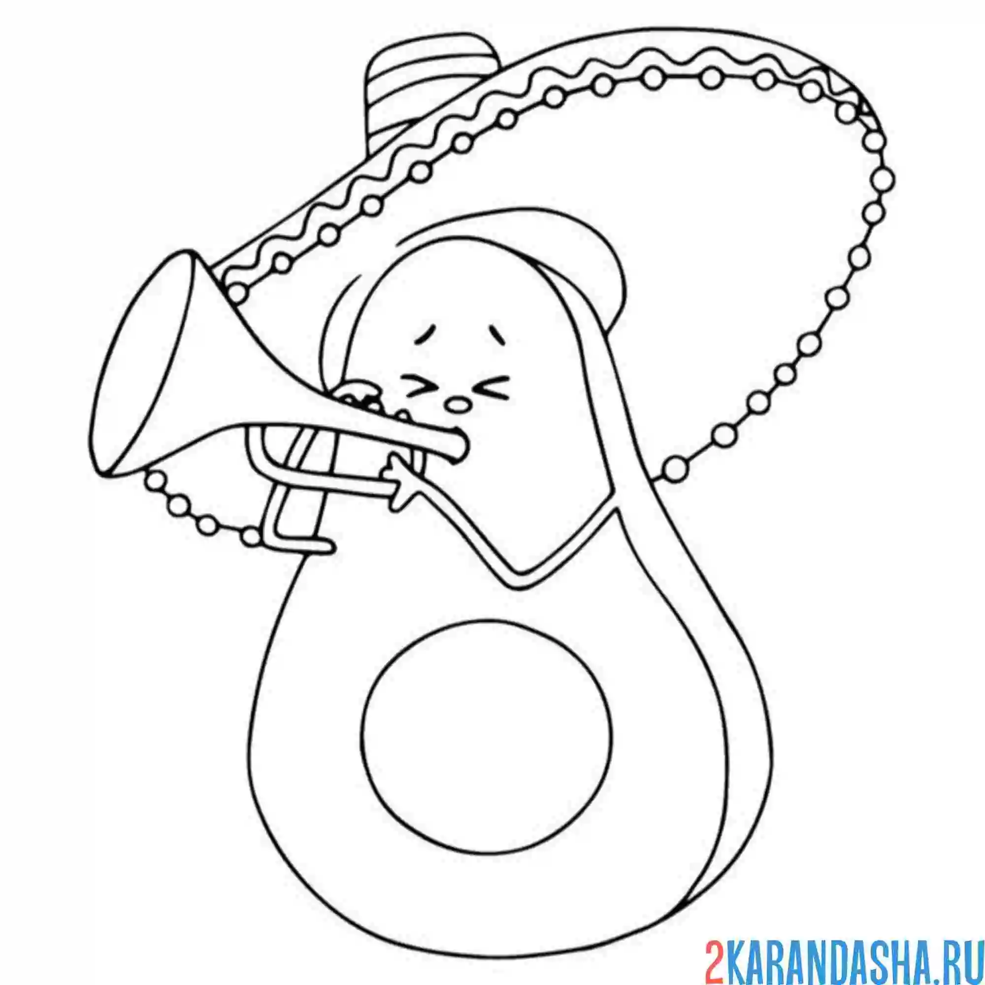 Раскраска авокадо мексиканец