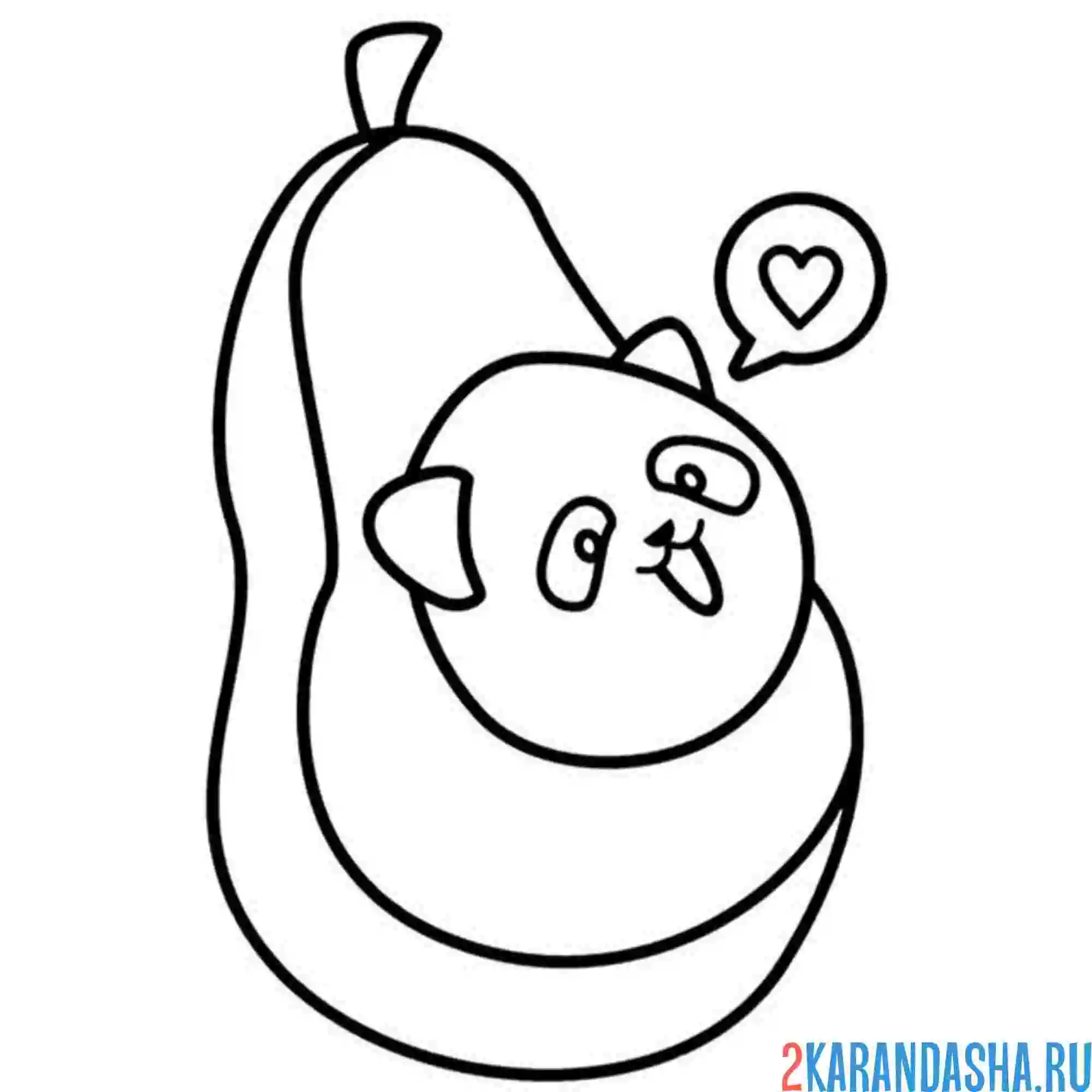 Раскраска панда-авокадо