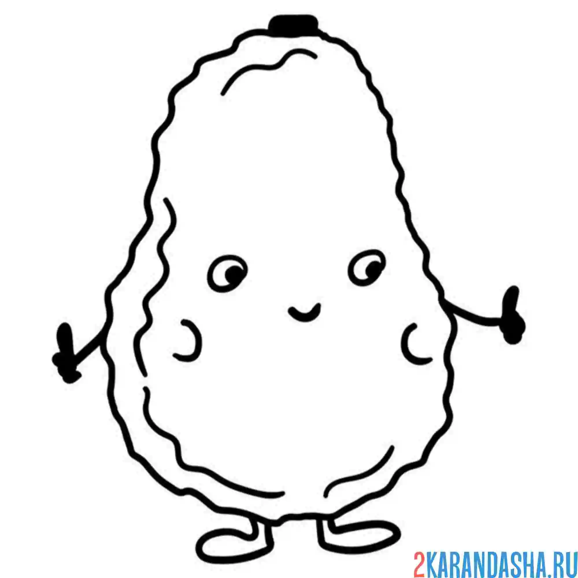 Раскраска авокадо фрукт