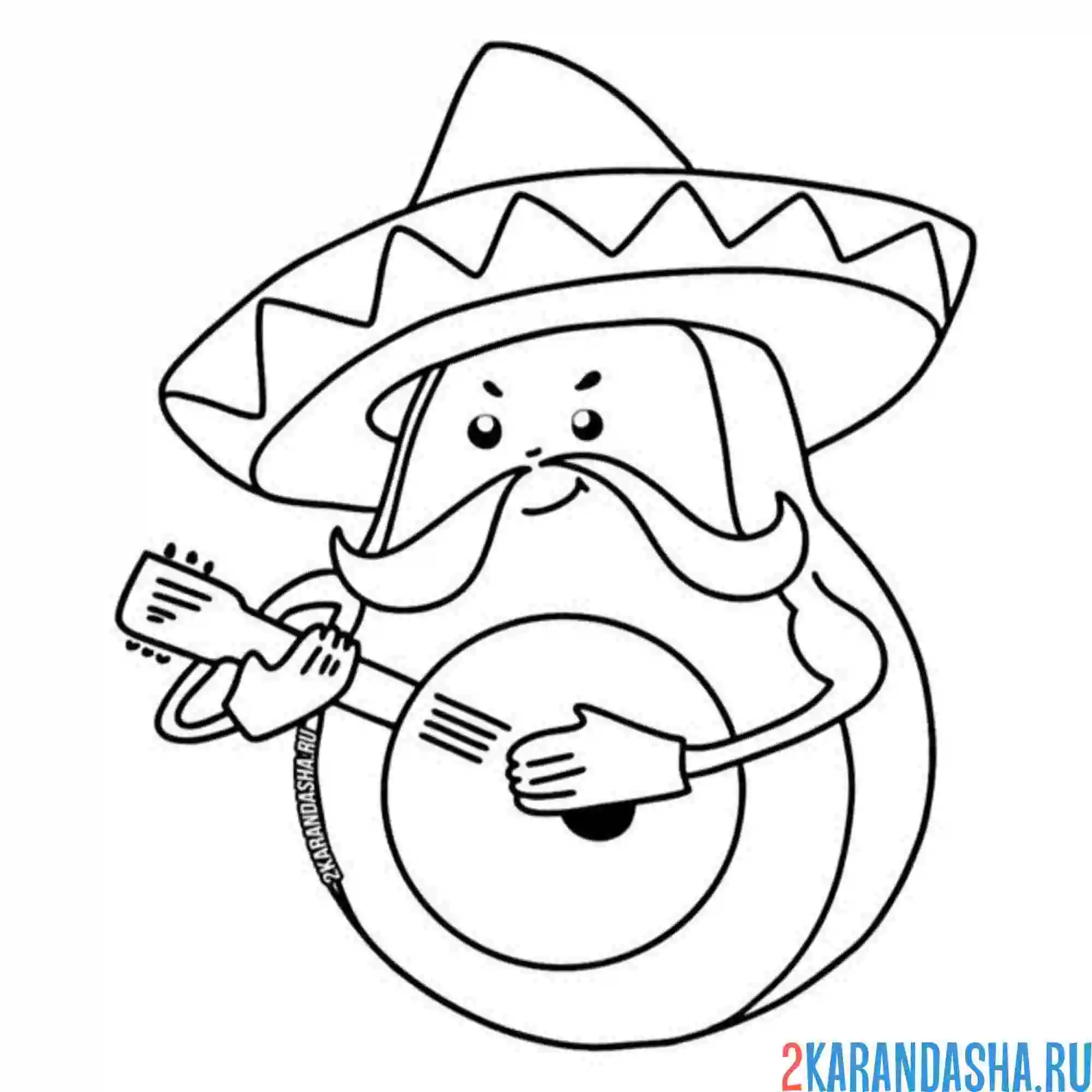 Раскраска авокадо из мексики