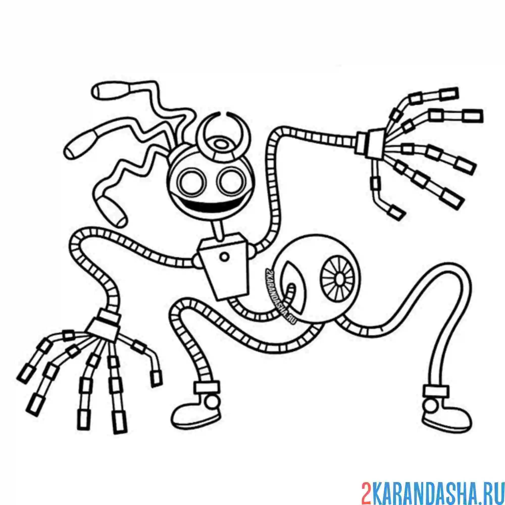 Раскраска робот мама длинные ноги