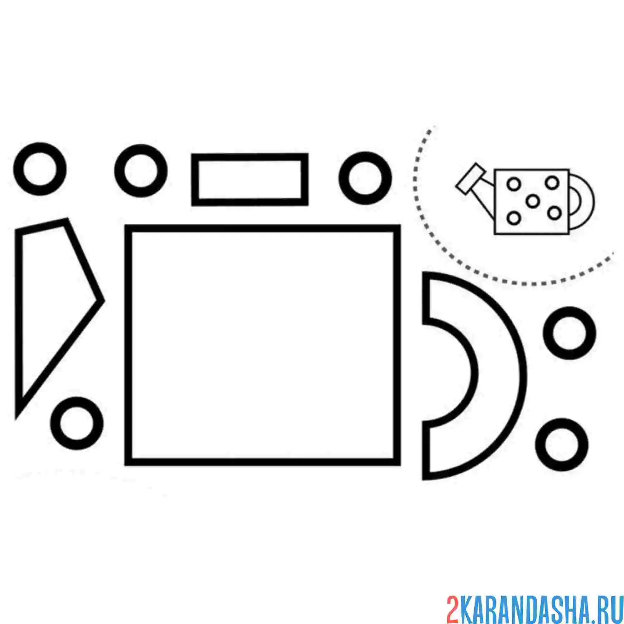 Раскраска раскрась, вырежи и склей лейка