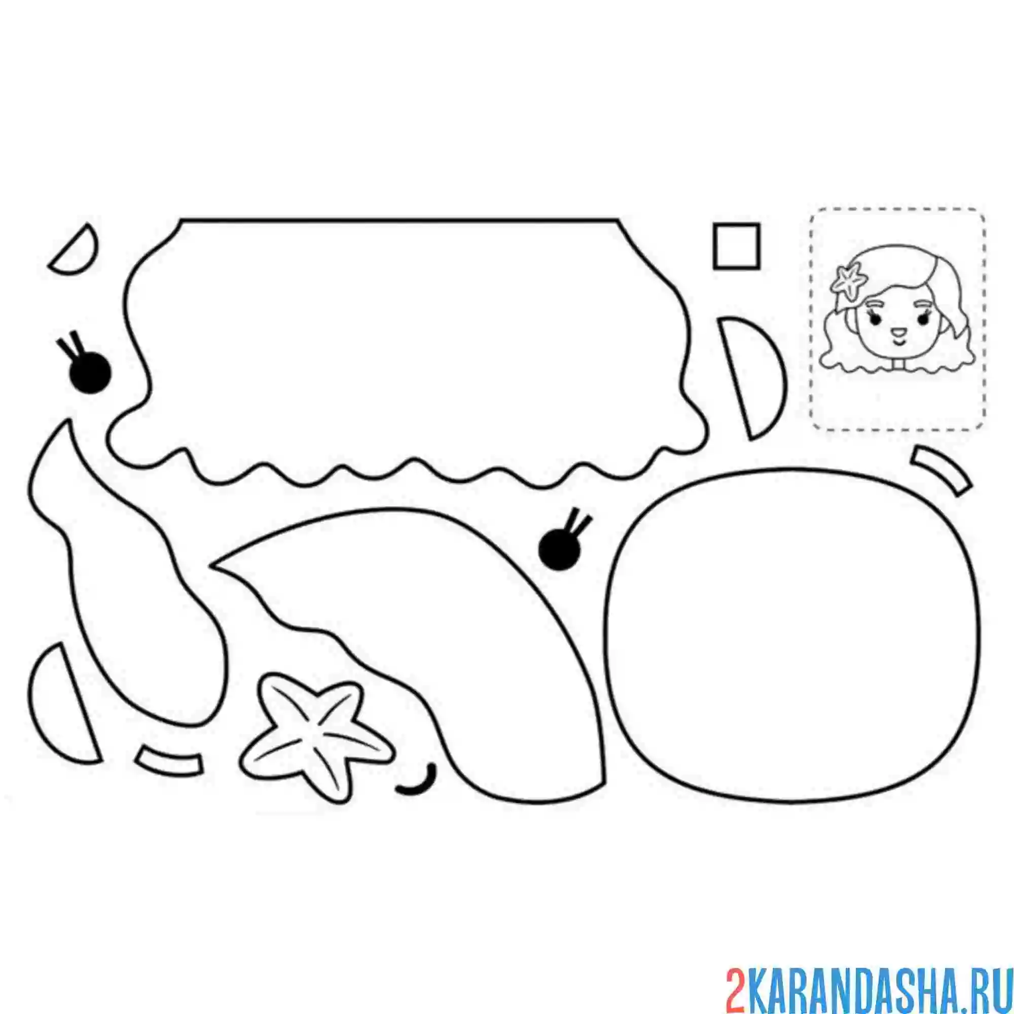 Раскраска раскрась, вырежи и склей девочка