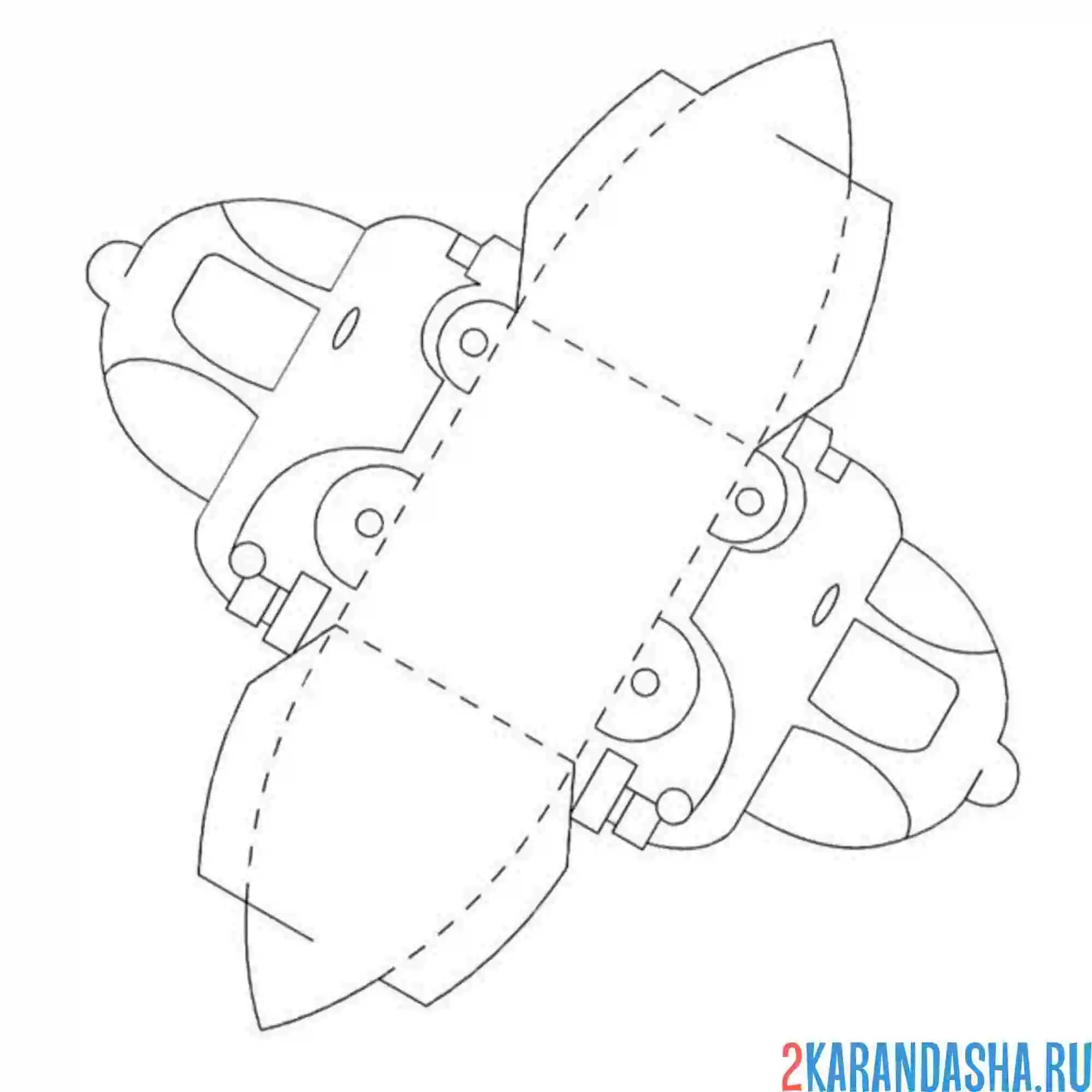 Раскраска раскрась, вырежи и склей автомобиль