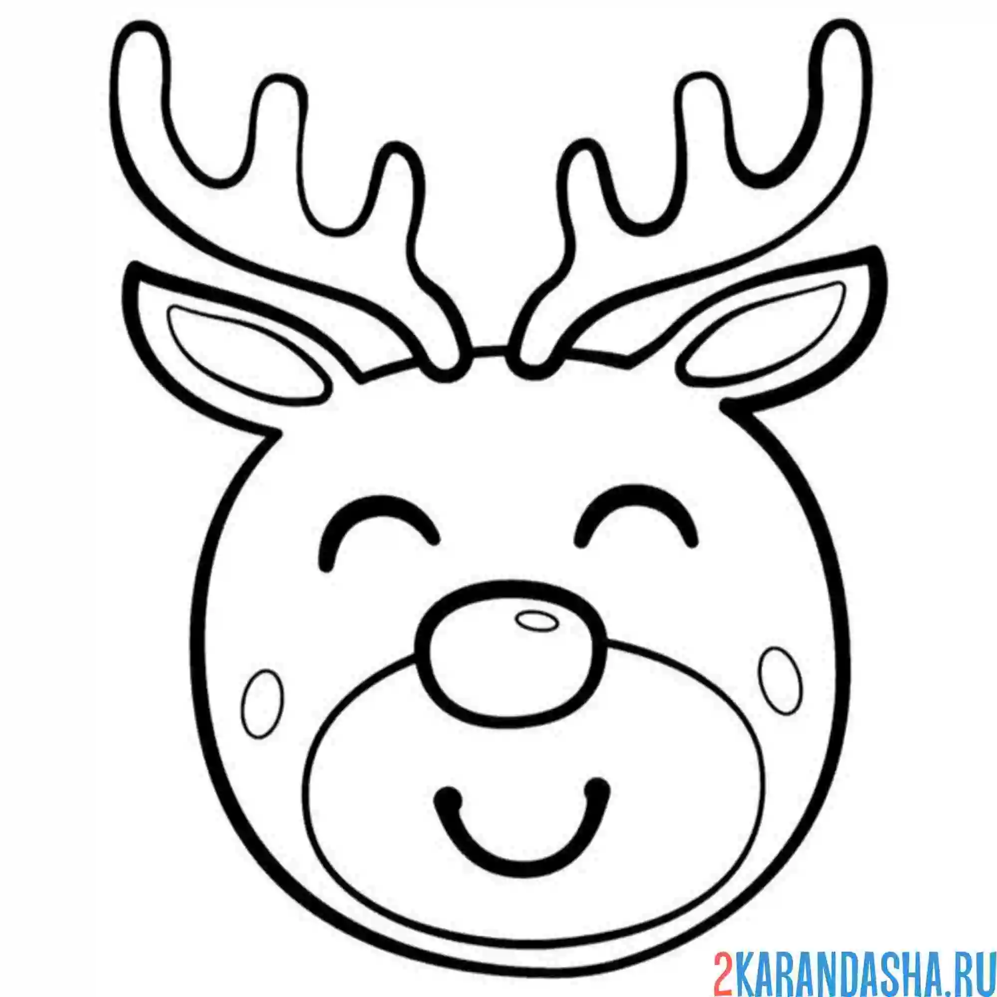 Раскраска мордочка оленя