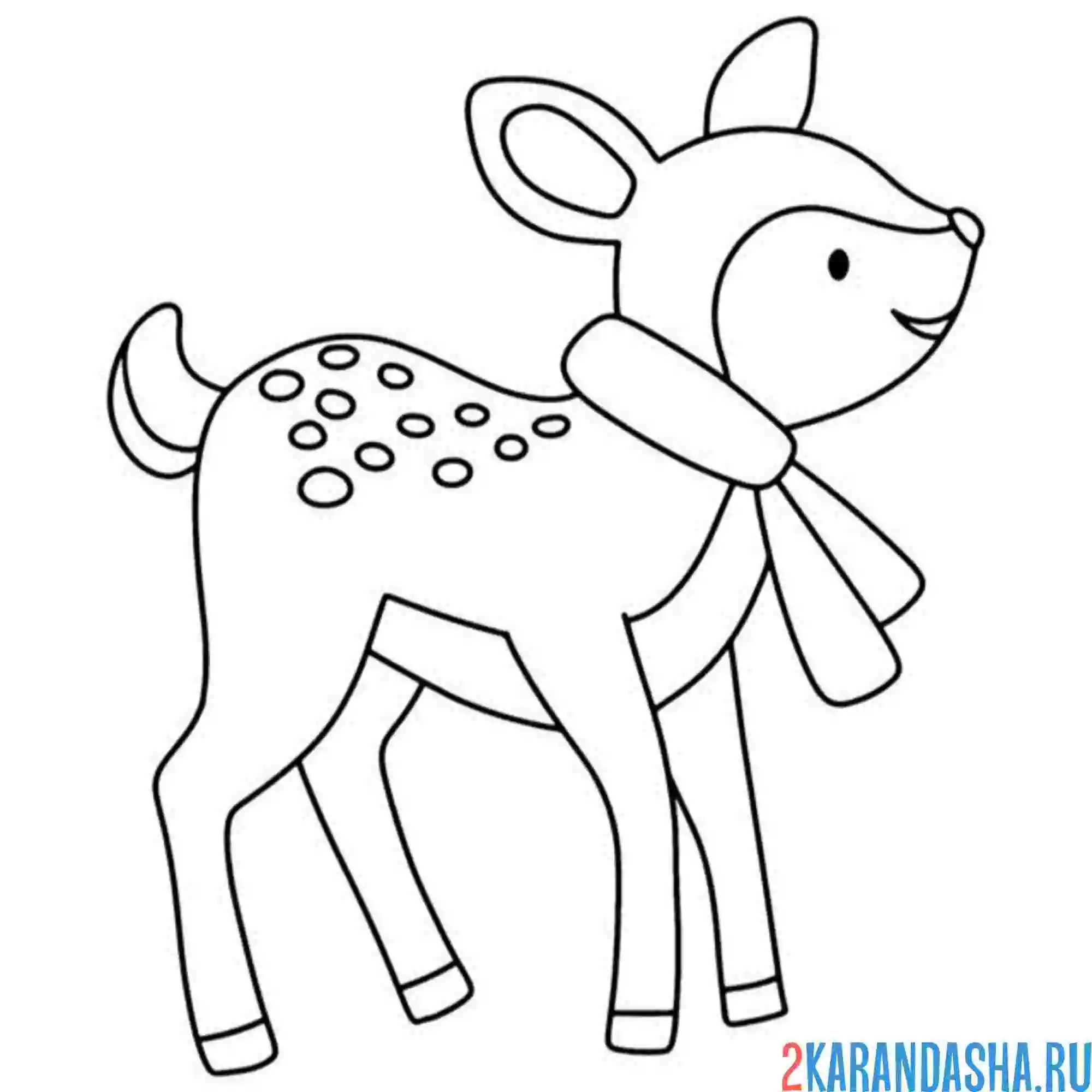 Раскраска олень замерз надел шарф