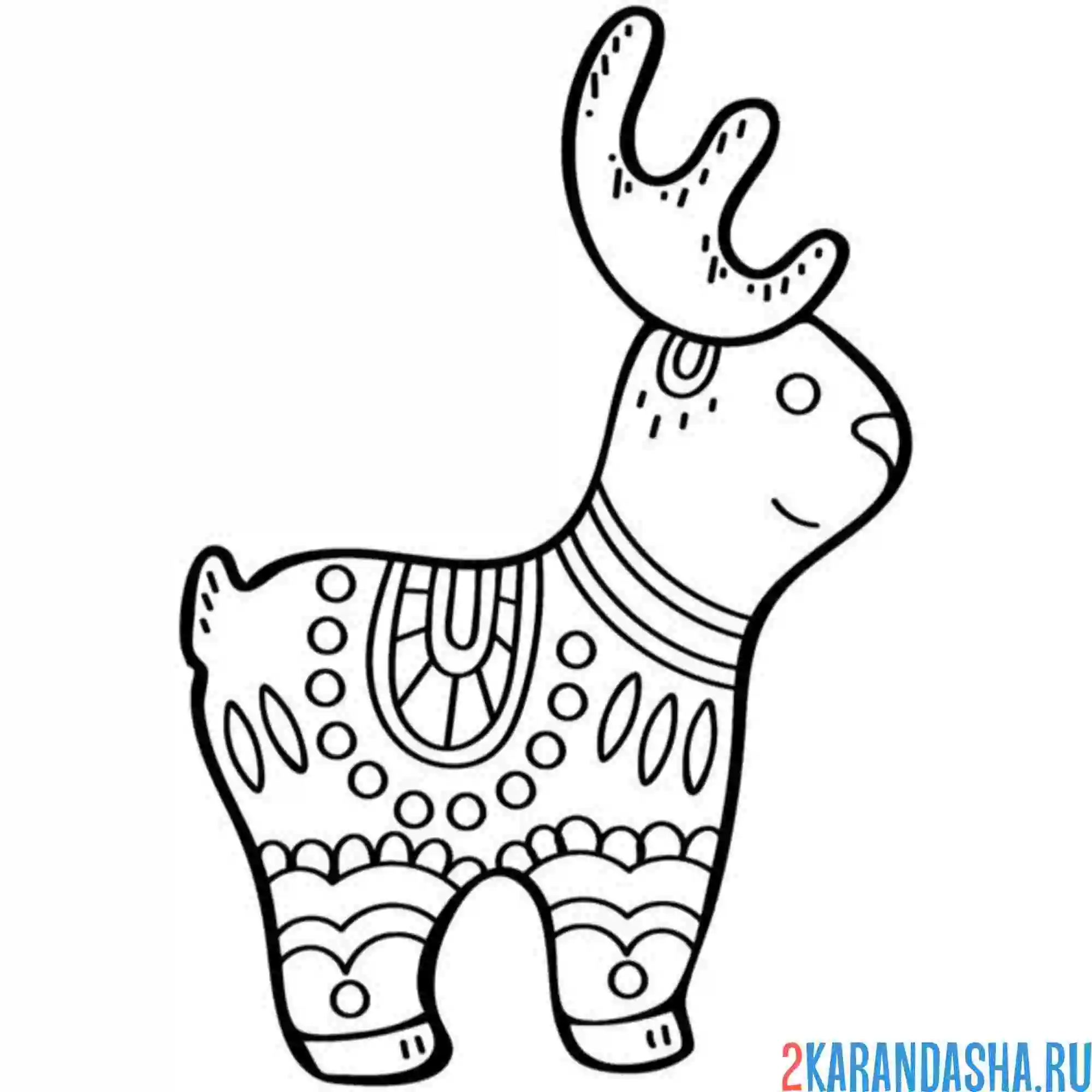 Раскраска игрушечный олень