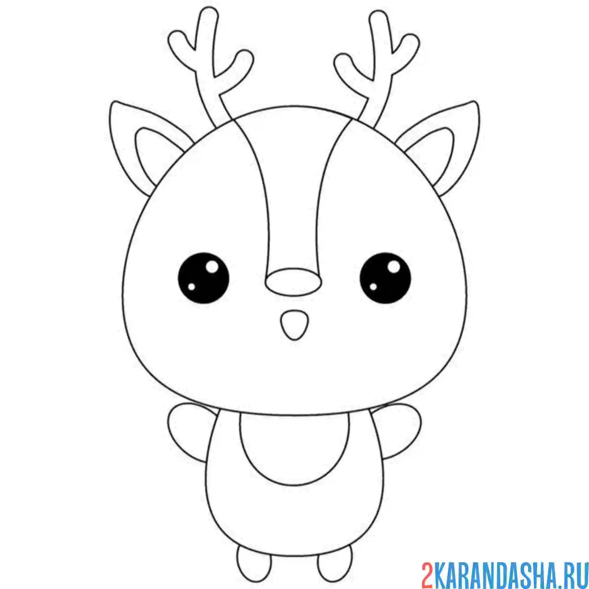 Раскраска смешной олень