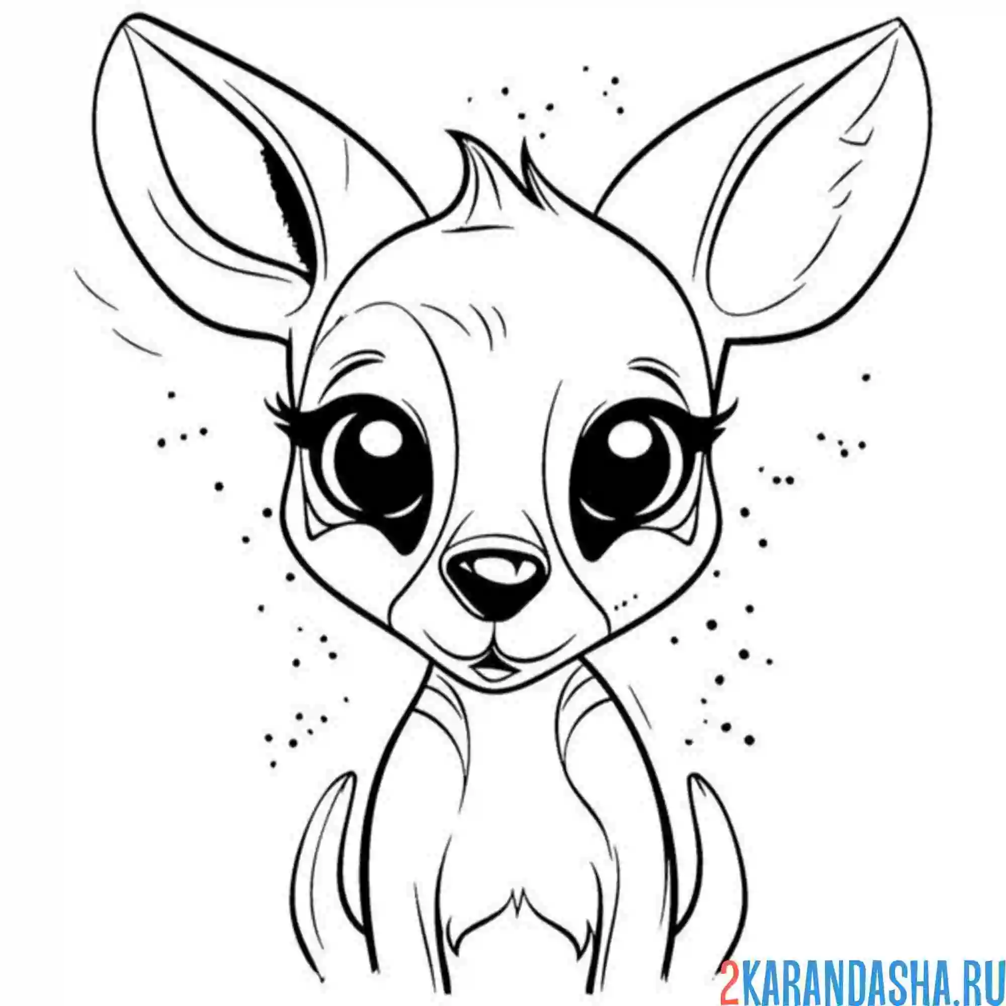 Раскраска олень красивые глаза