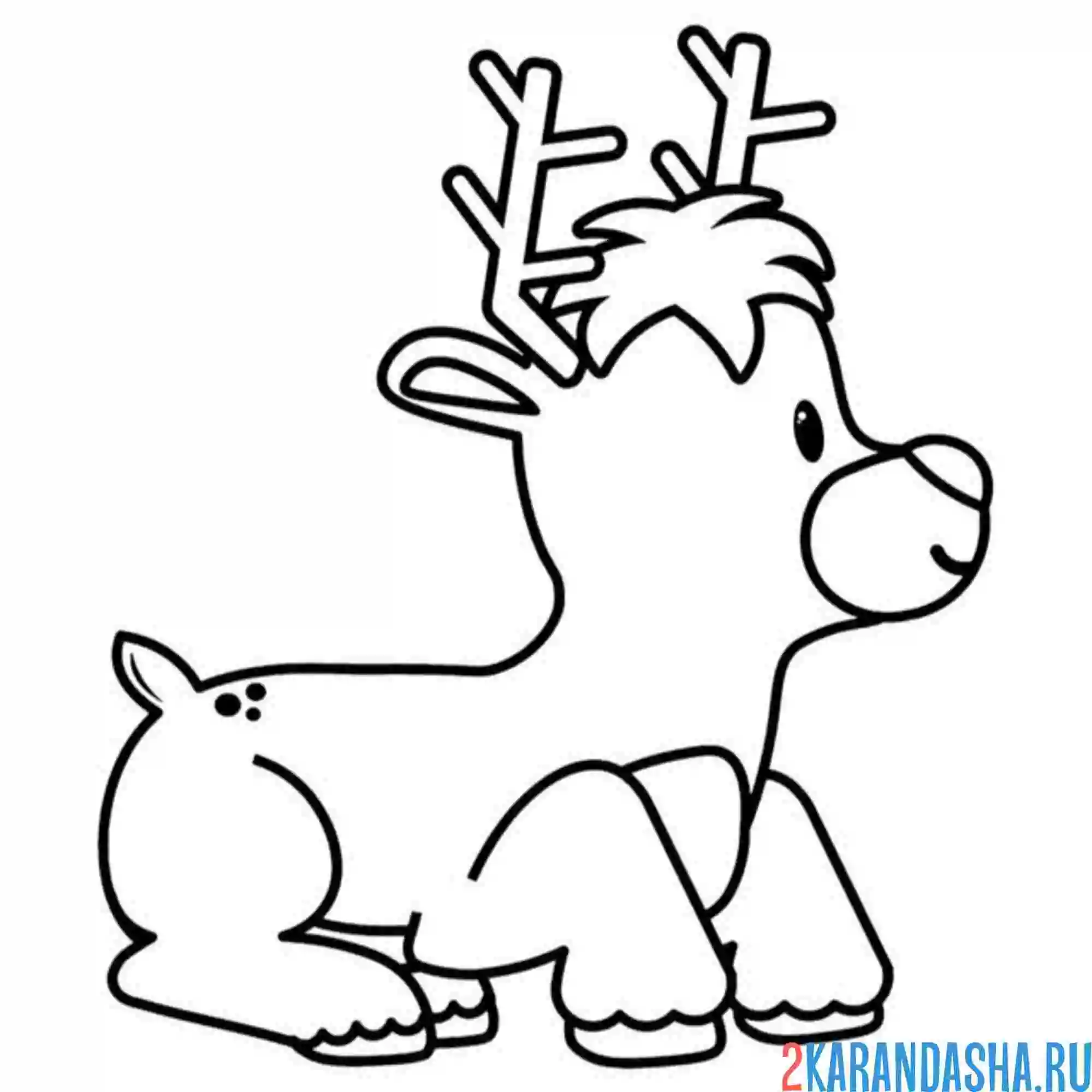 Раскраска олень необычные рога