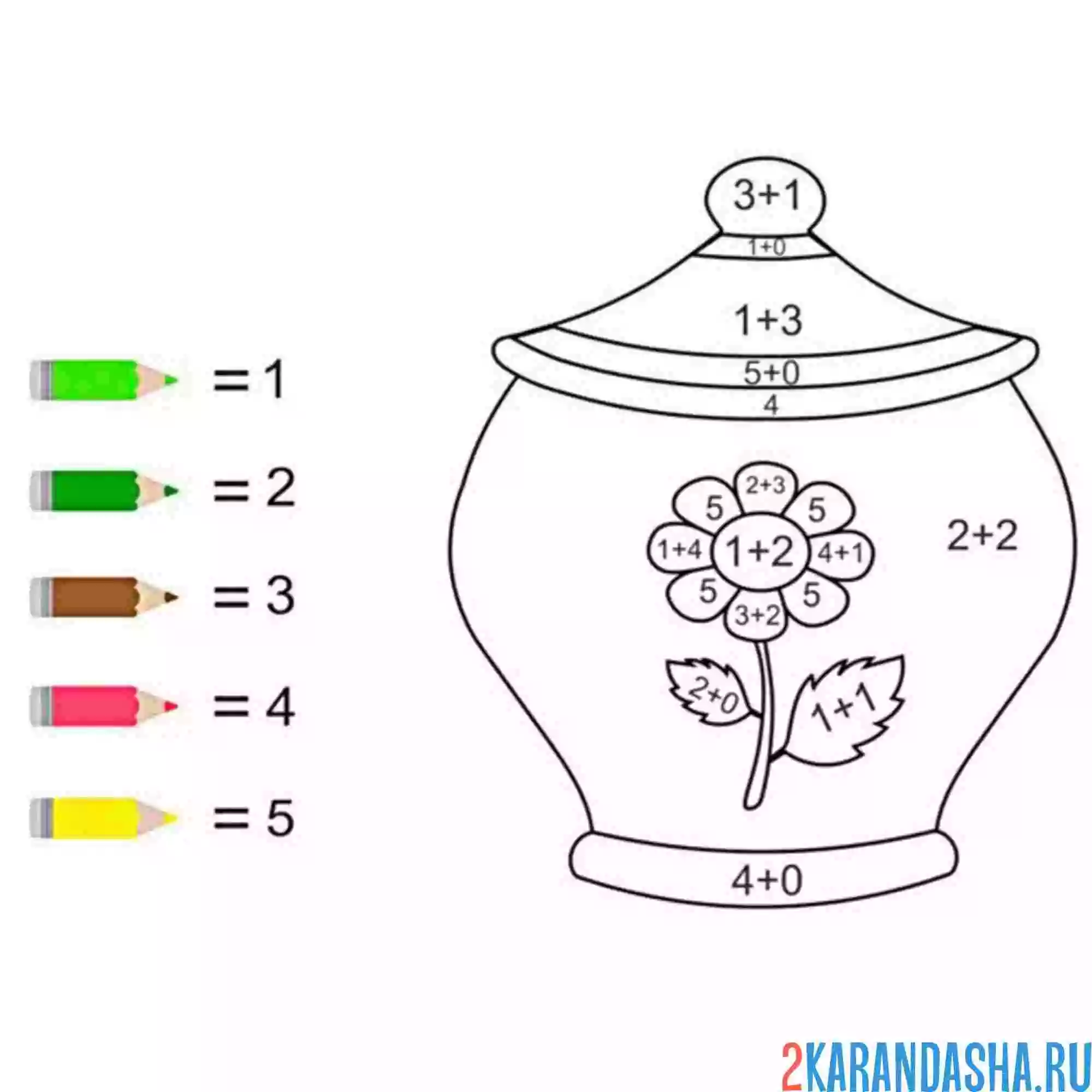 Раскраска реши легкие математические упражнения