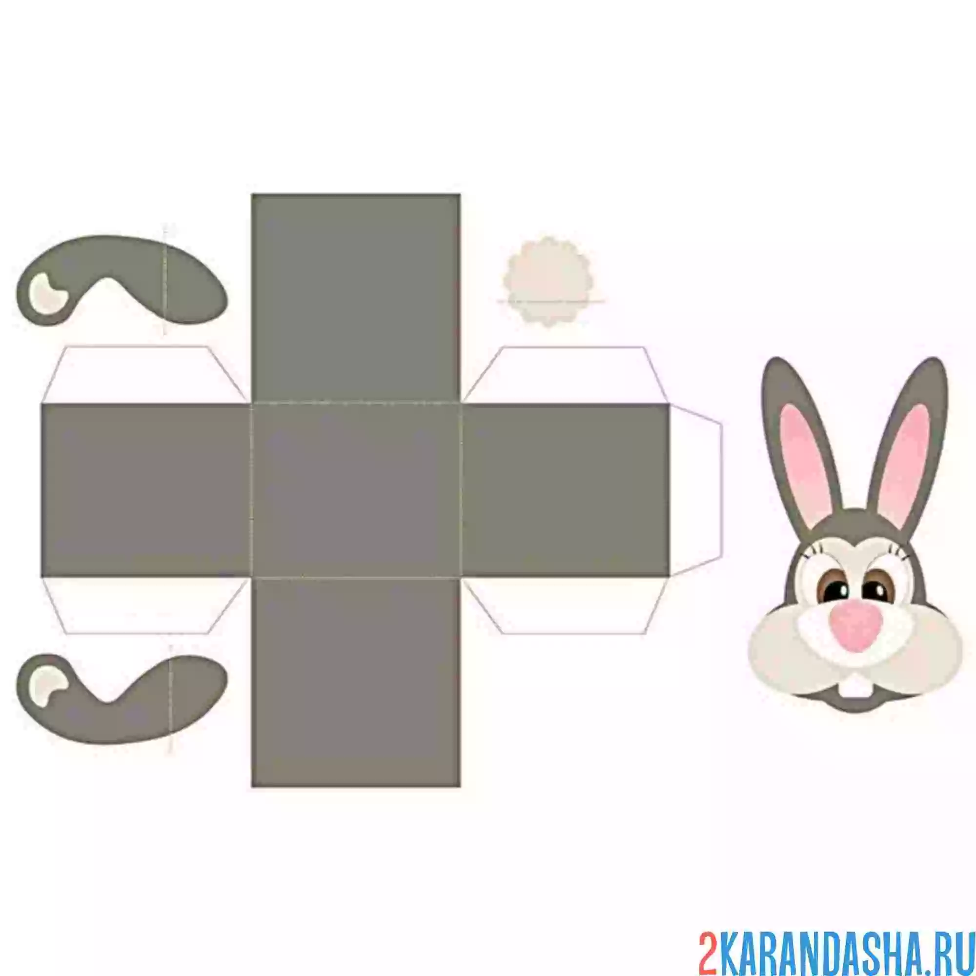 Раскраска вырежи и склей кролик