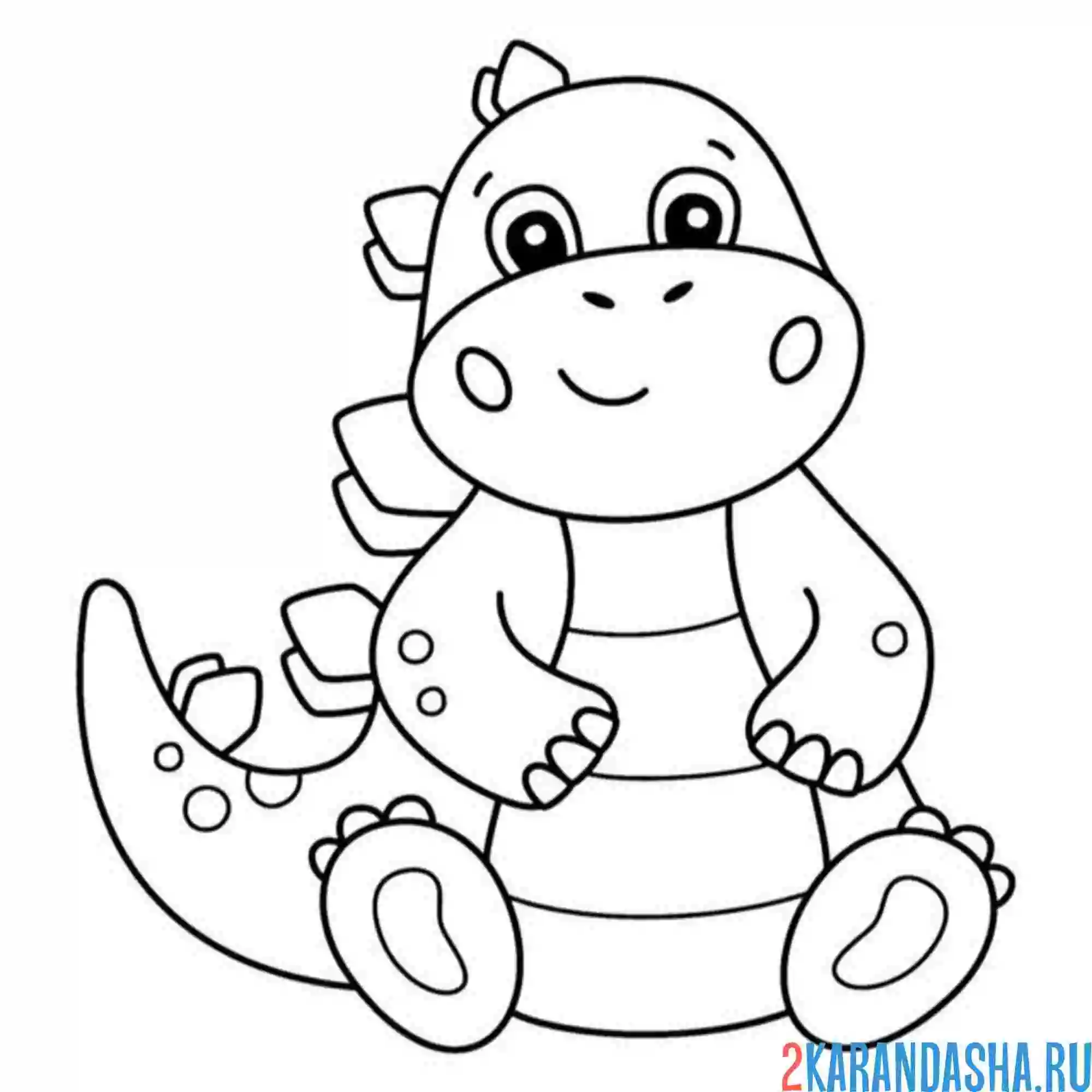 Раскраска простая раскраска динозавр