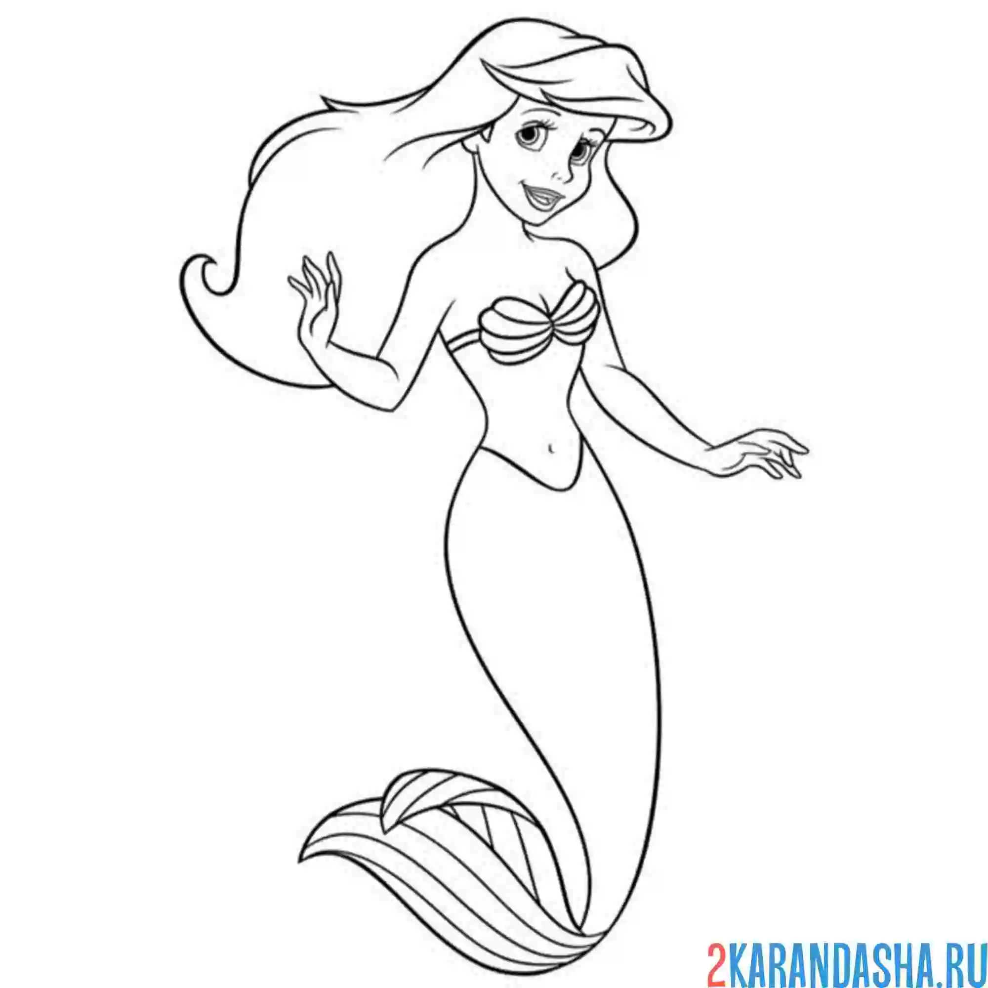 Раскраска ариэль одна