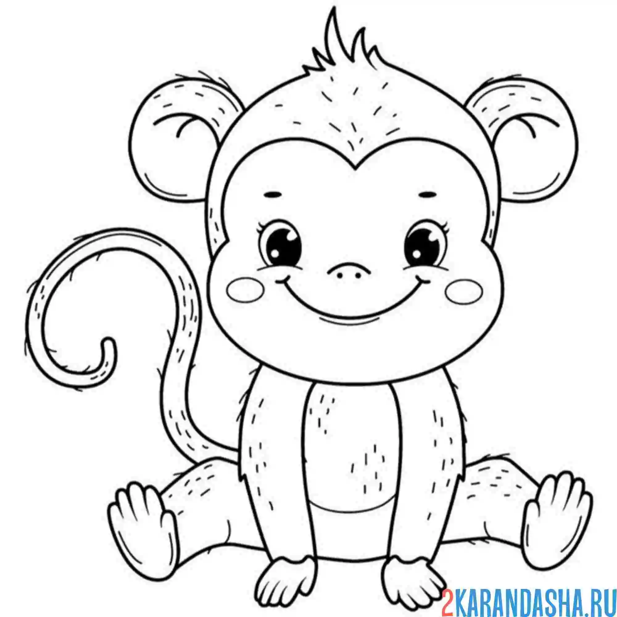 Раскраска обезьянка хулиганка