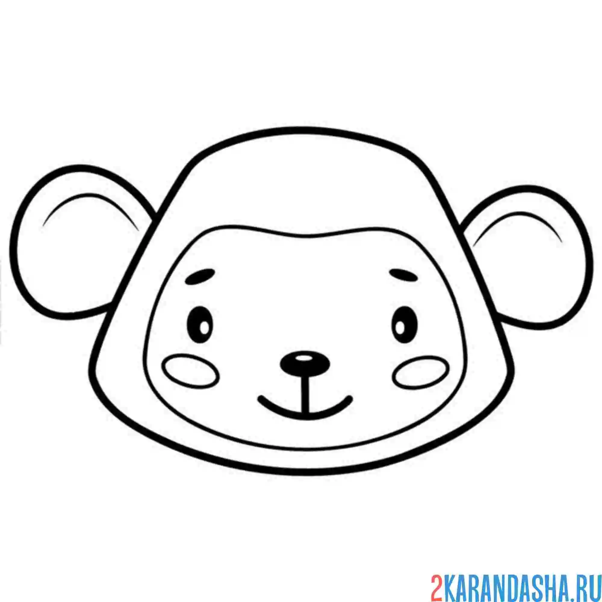 Раскраска голова маска обезьянки