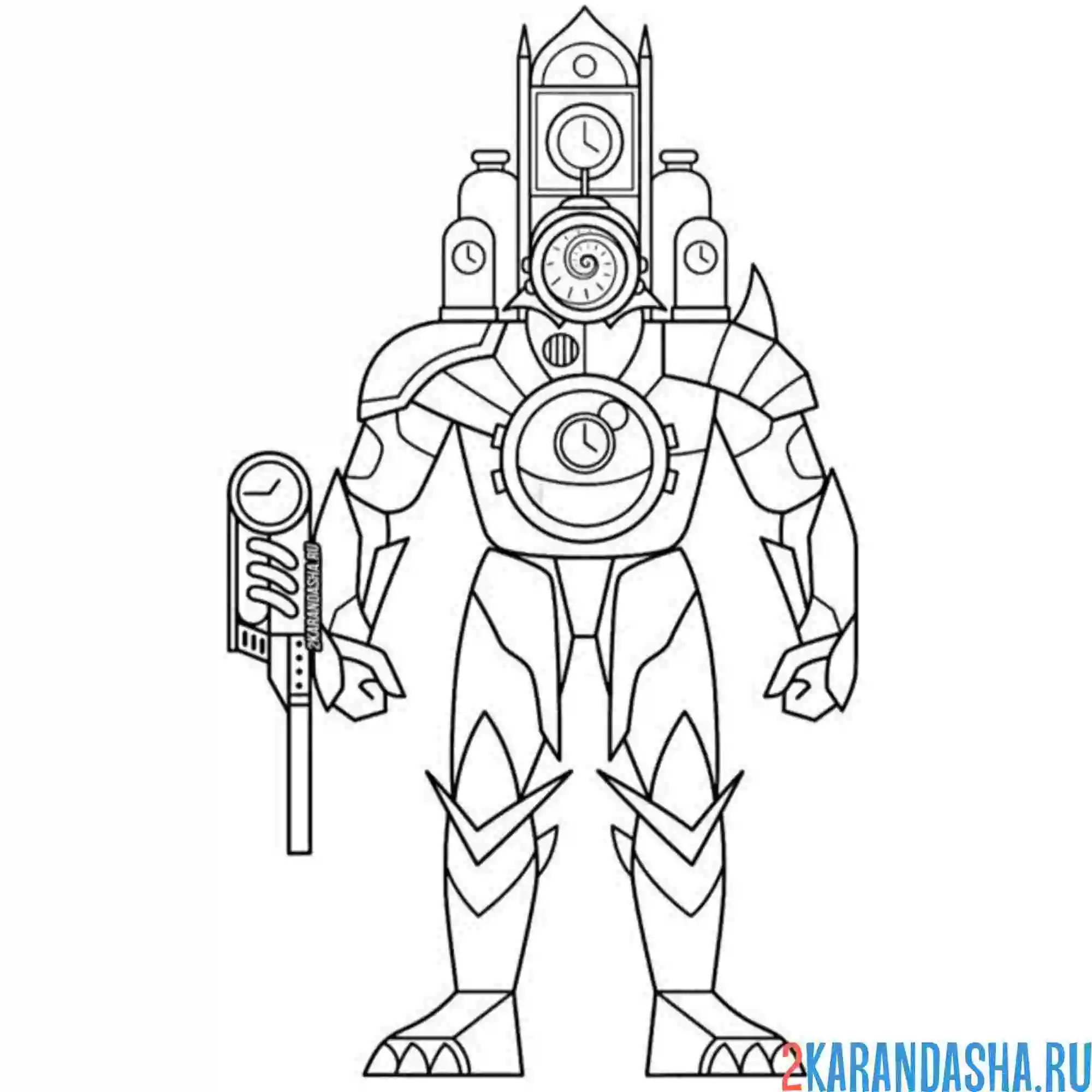 Раскраска титан клокмен скибиди
