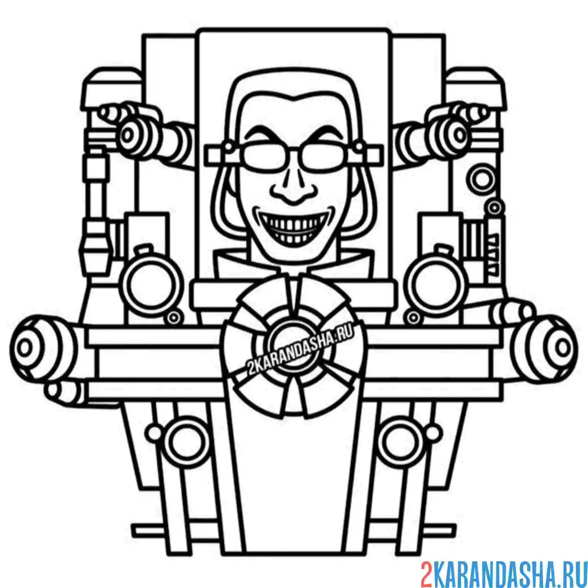 Раскраска g-man 4.0 скибиди