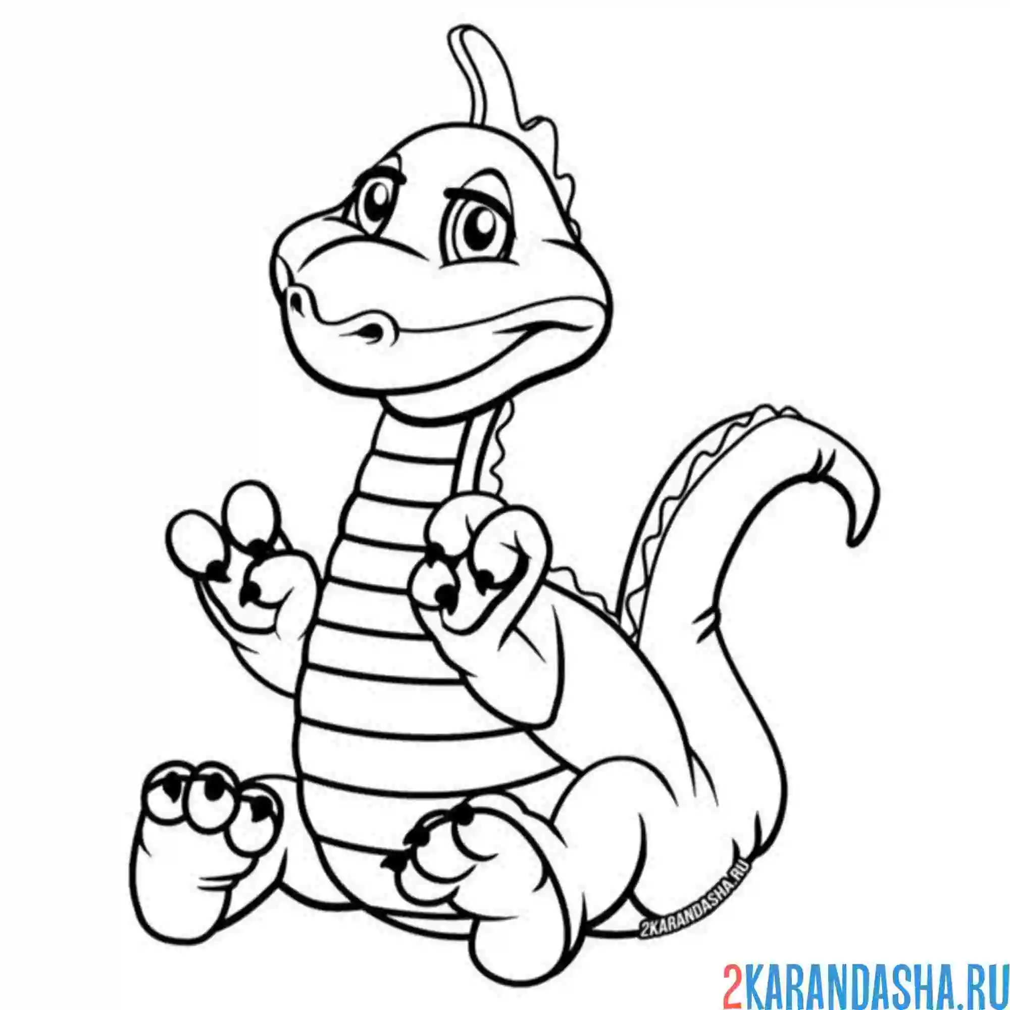 Раскраска дракошка милый