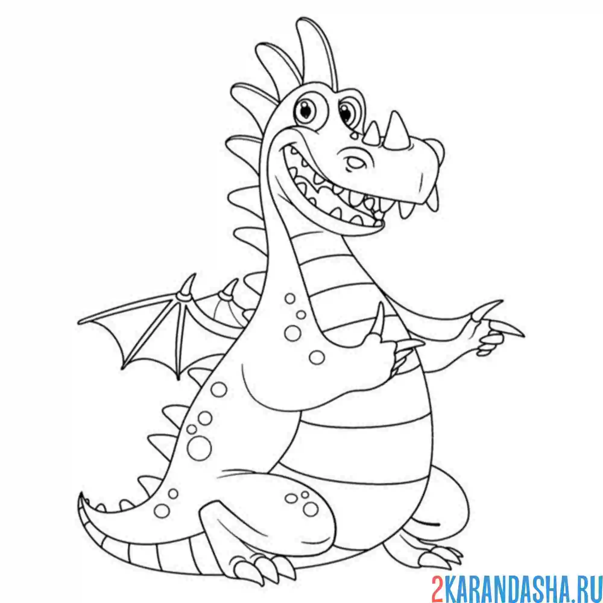 Раскраска дракон символ 2024 года