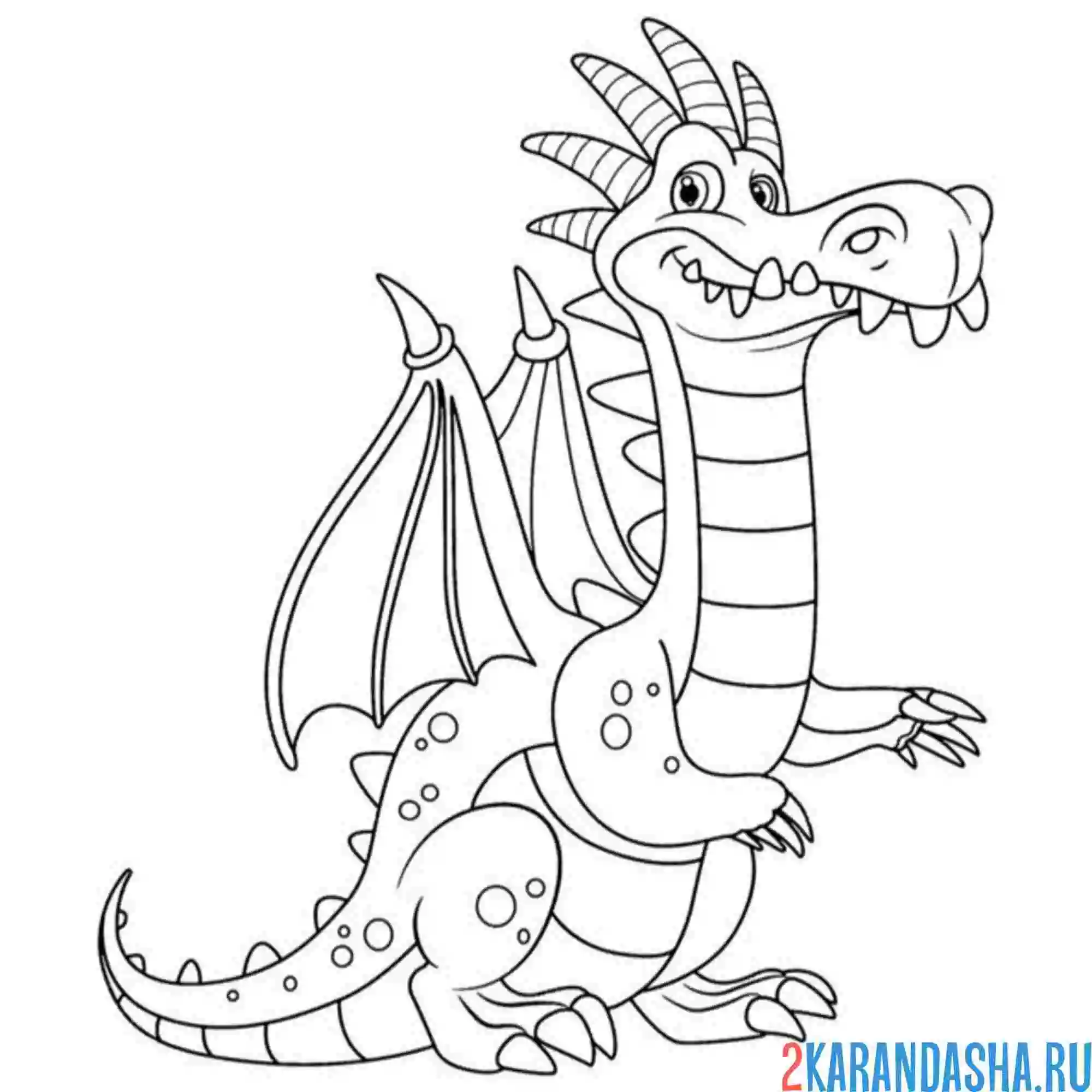 Раскраска дракон зубастый