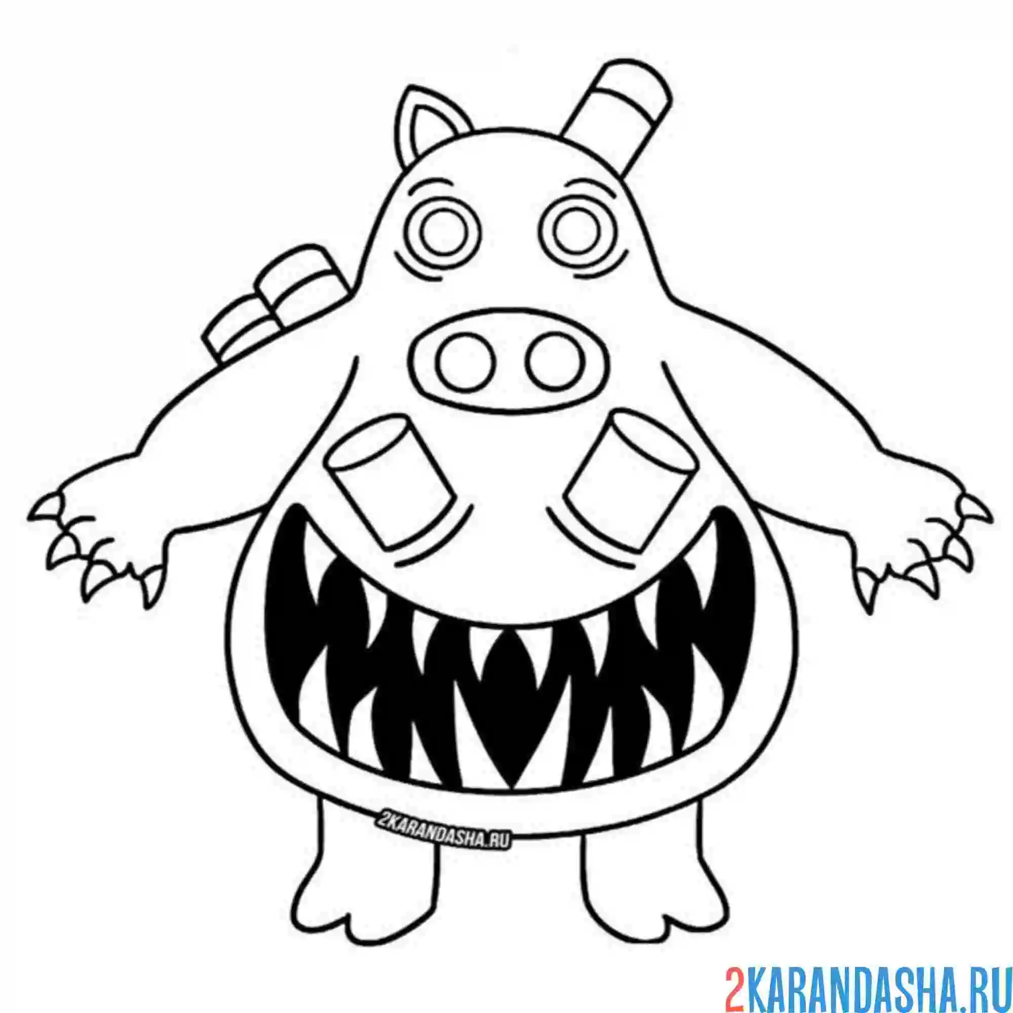 Раскраска зараженный шеф -повар пигстер банбан