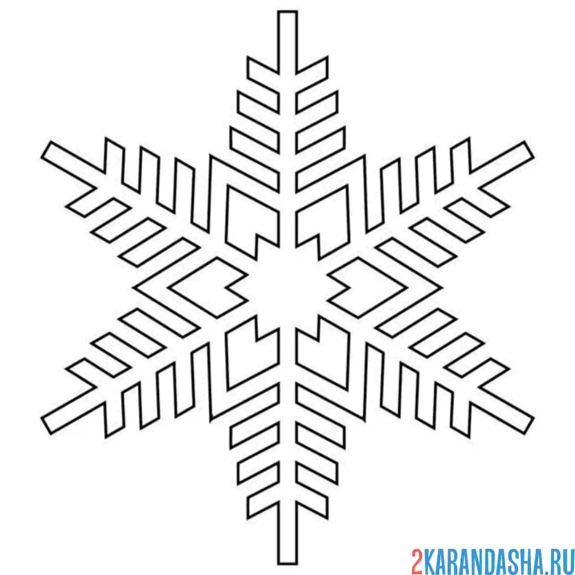 Раскраска снежинка простая форма
