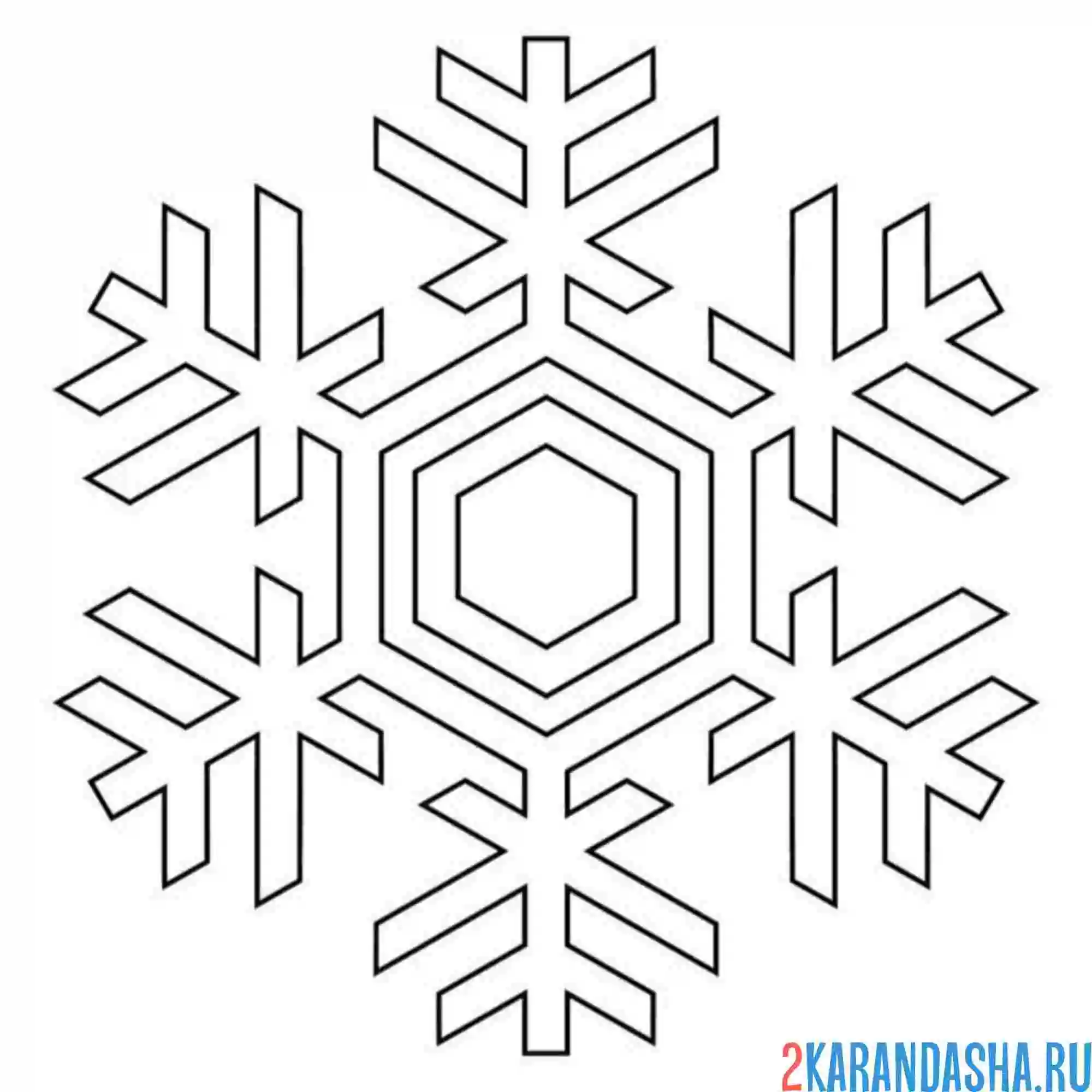 Раскраска снежинка узорчатя