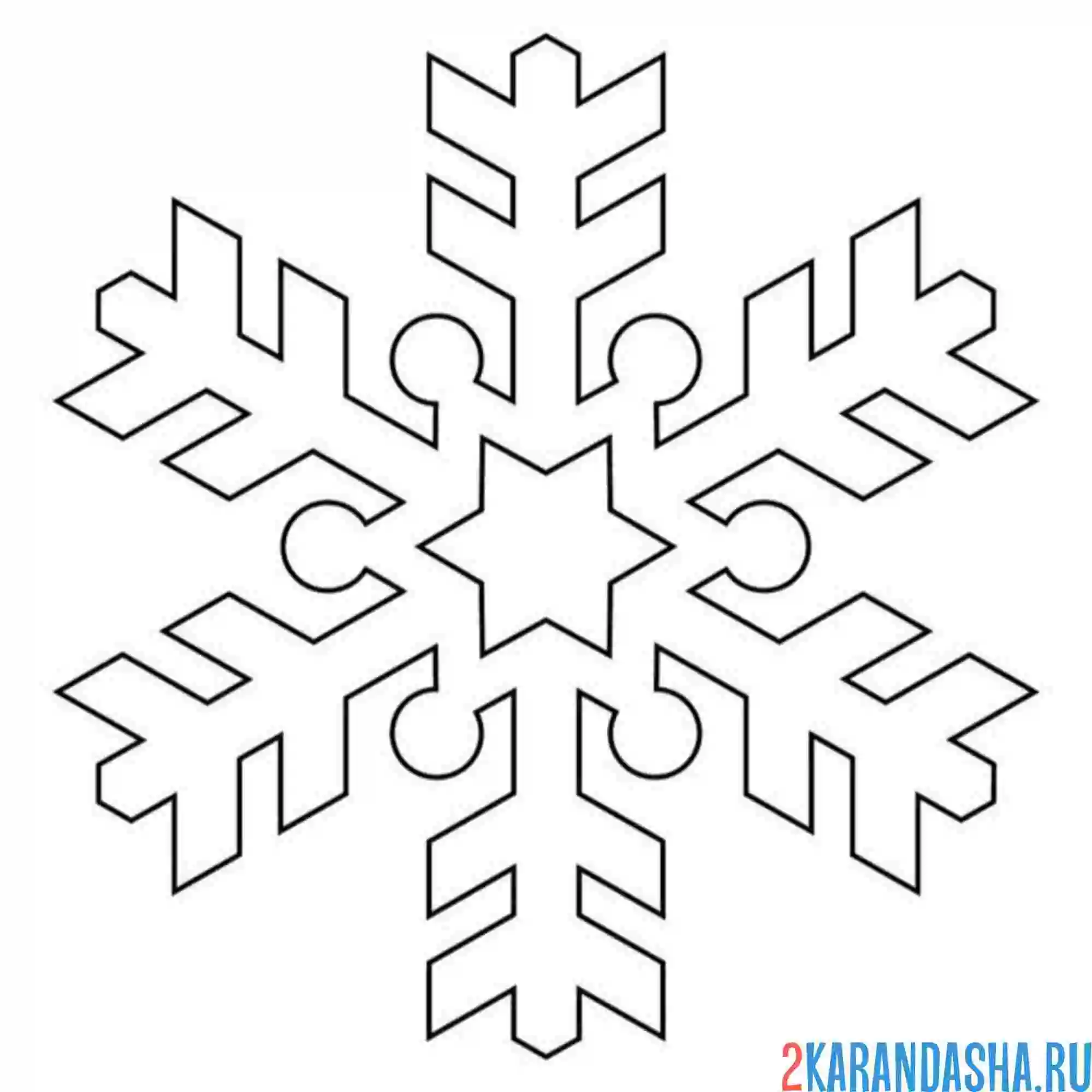 Раскраска снежинка на новый год