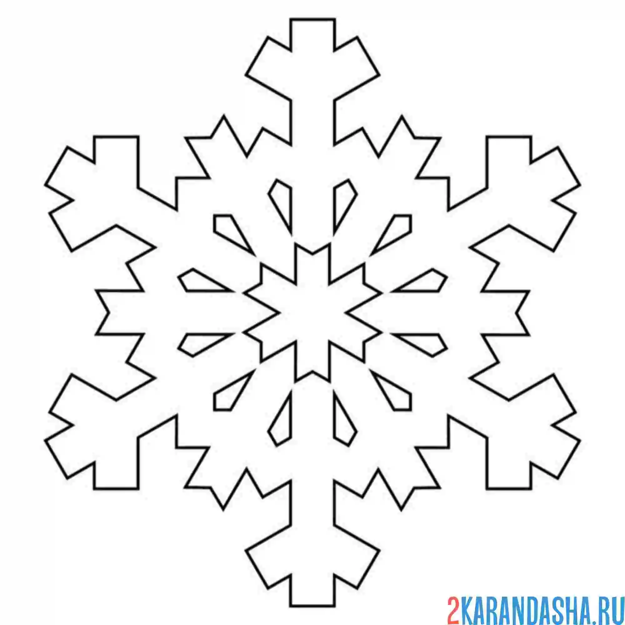 Раскраска снежинка простая