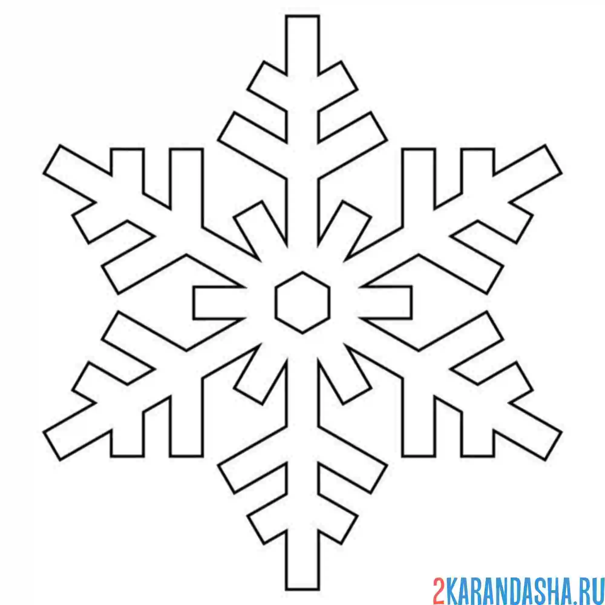 Раскраска снежинка вырезать