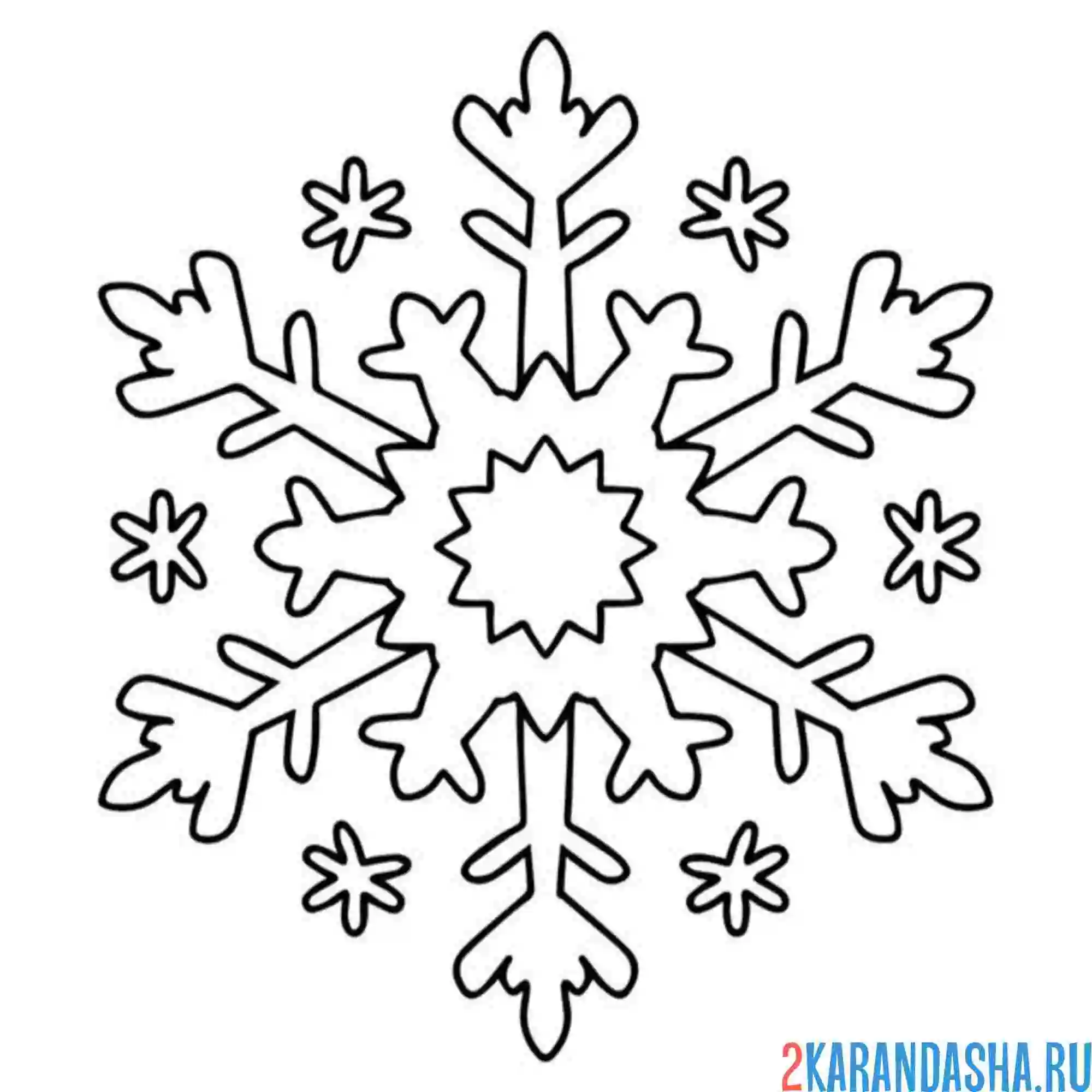 Раскраска снежинка большая