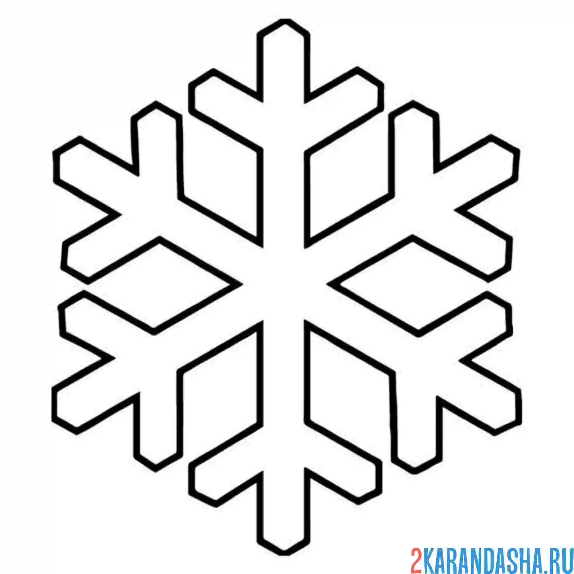 Раскраска снежинка простая и красивая