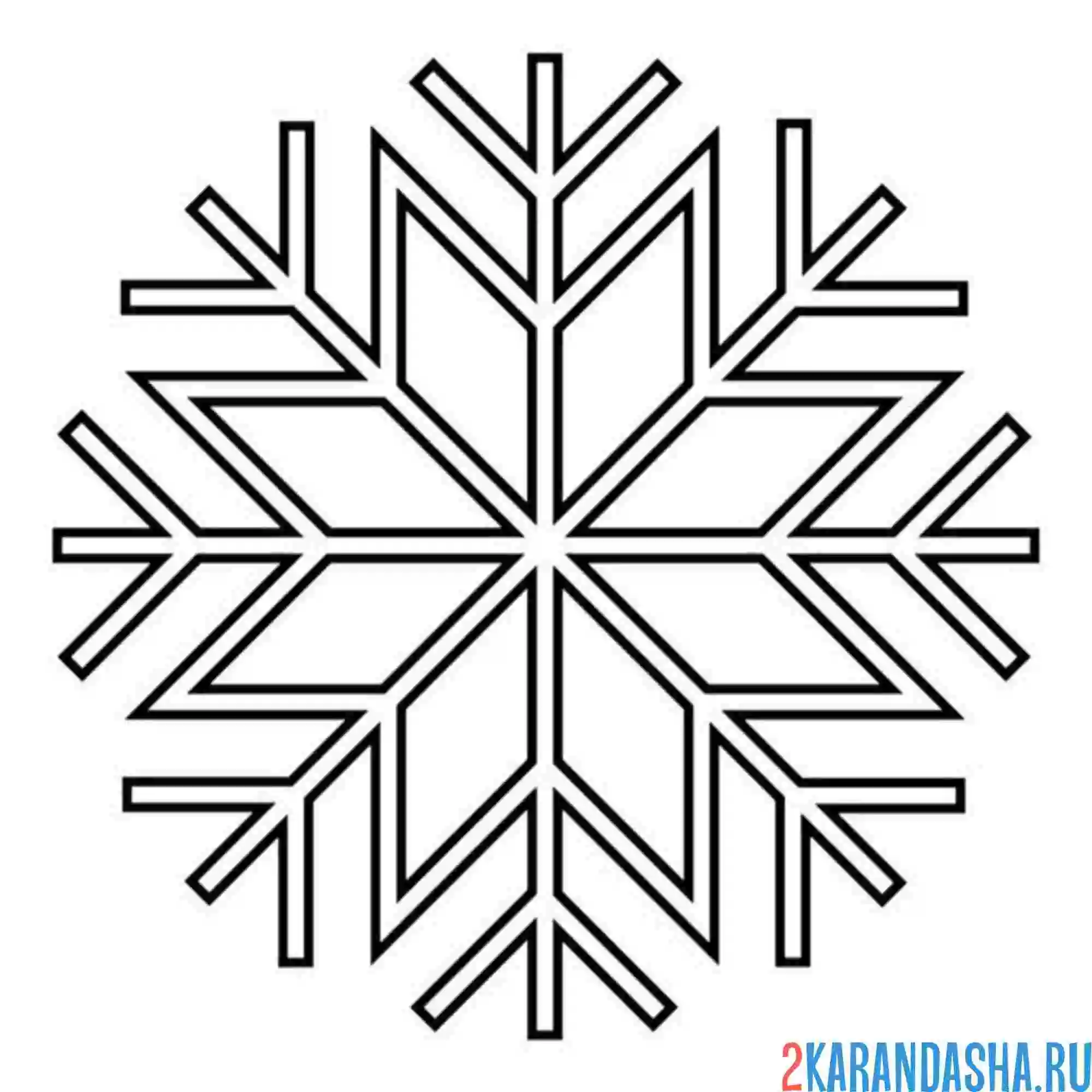 Раскраска снежинка худенькая