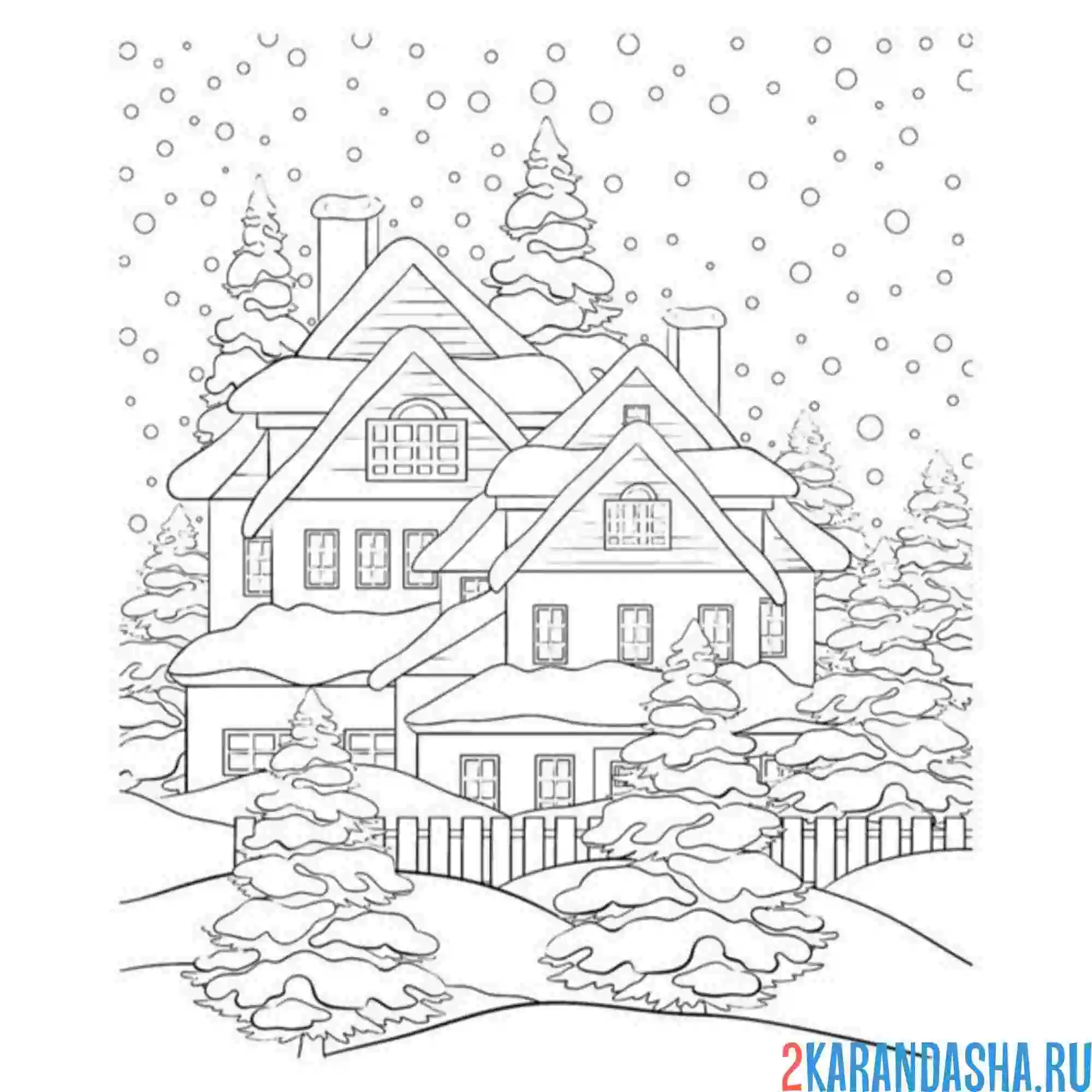 Раскраска снег идет